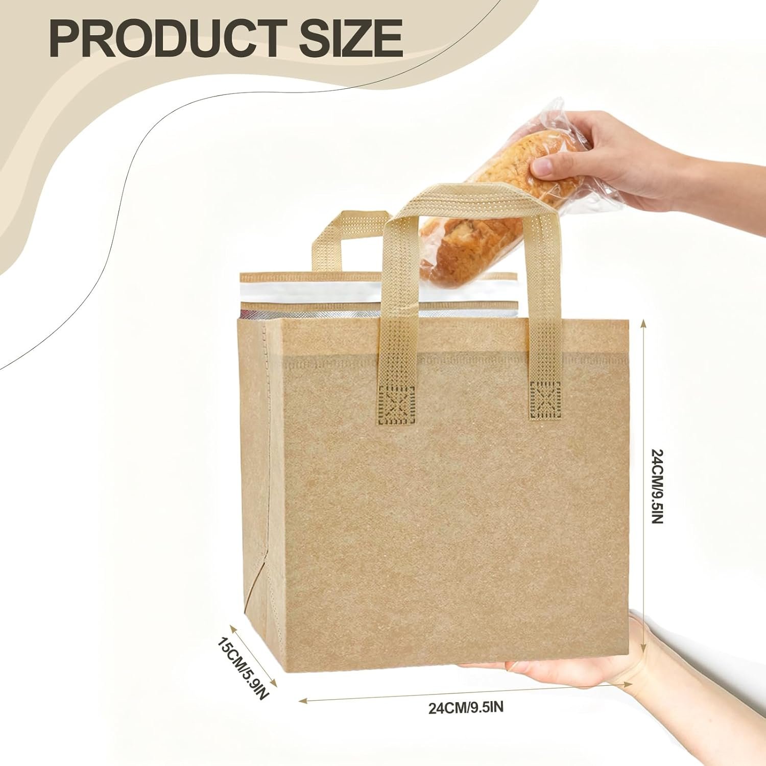 Logo Personalizzato 120 Pz Borse Termiche Isolate per Asporto Bulk Borsa Pranzo Isolante per Cibi Caldi Freddi Caffè Milk Tea BBQ Borsa Frigo Delivery Catering Ristoranti Picnic Donazioni Regali con Marchio Bianco da Fornitore