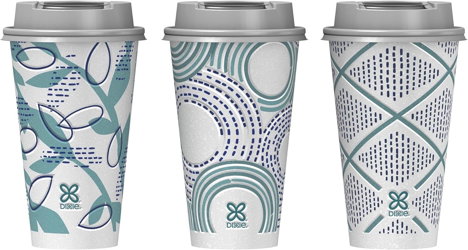 Produttore di tazze da caffè in carta con coperchi 16 oz con logo personalizzato, confezione da 108 pezzi (6 pacchi da 18), marchio bianco monouso isolate termicamente per bevande calde o fredde da asporto