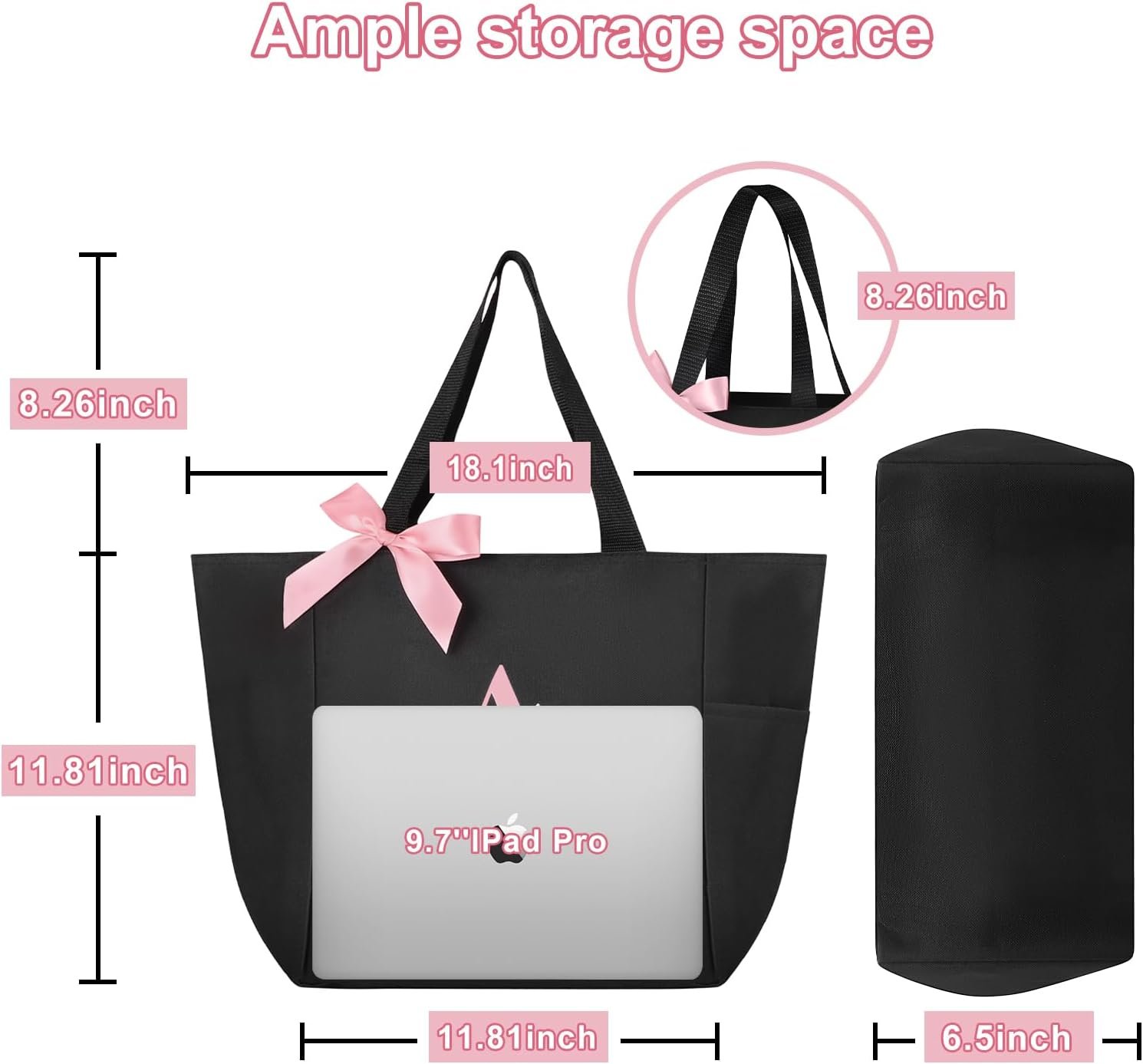 Marchio Bianco Borsa Tote Impermeabile con Logo Personalizzato Monogramma Iniziali A-Z Regali Damigelle Donne Nero Rosa Produttore