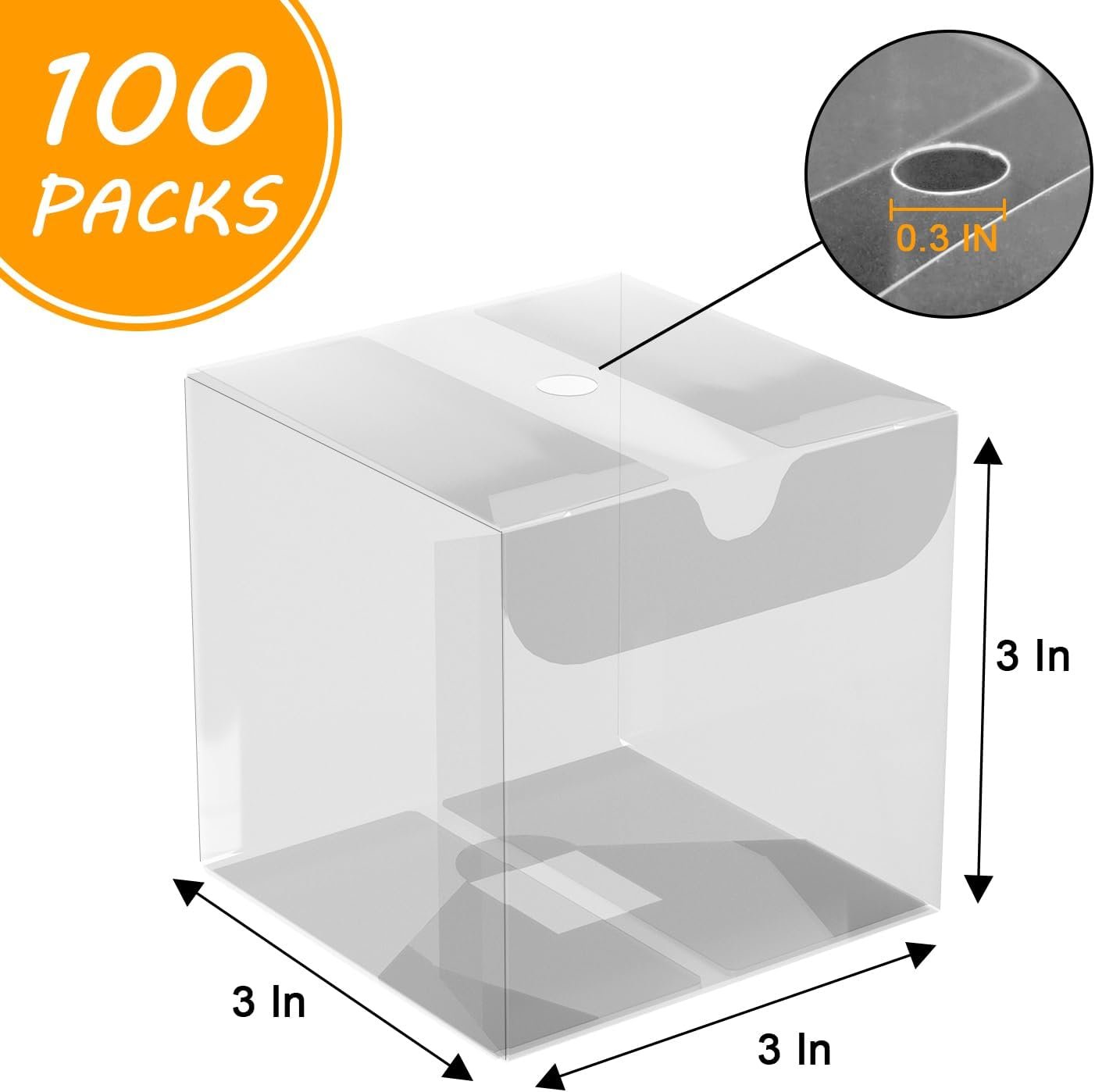 Marchio Bianco Scatole Trasparenti 3x3x3 Pollici Logo Personalizzato 100 pz Bomboniere Bombe Cioccolato Cupcake Regali Festa Nozze Fabbrica