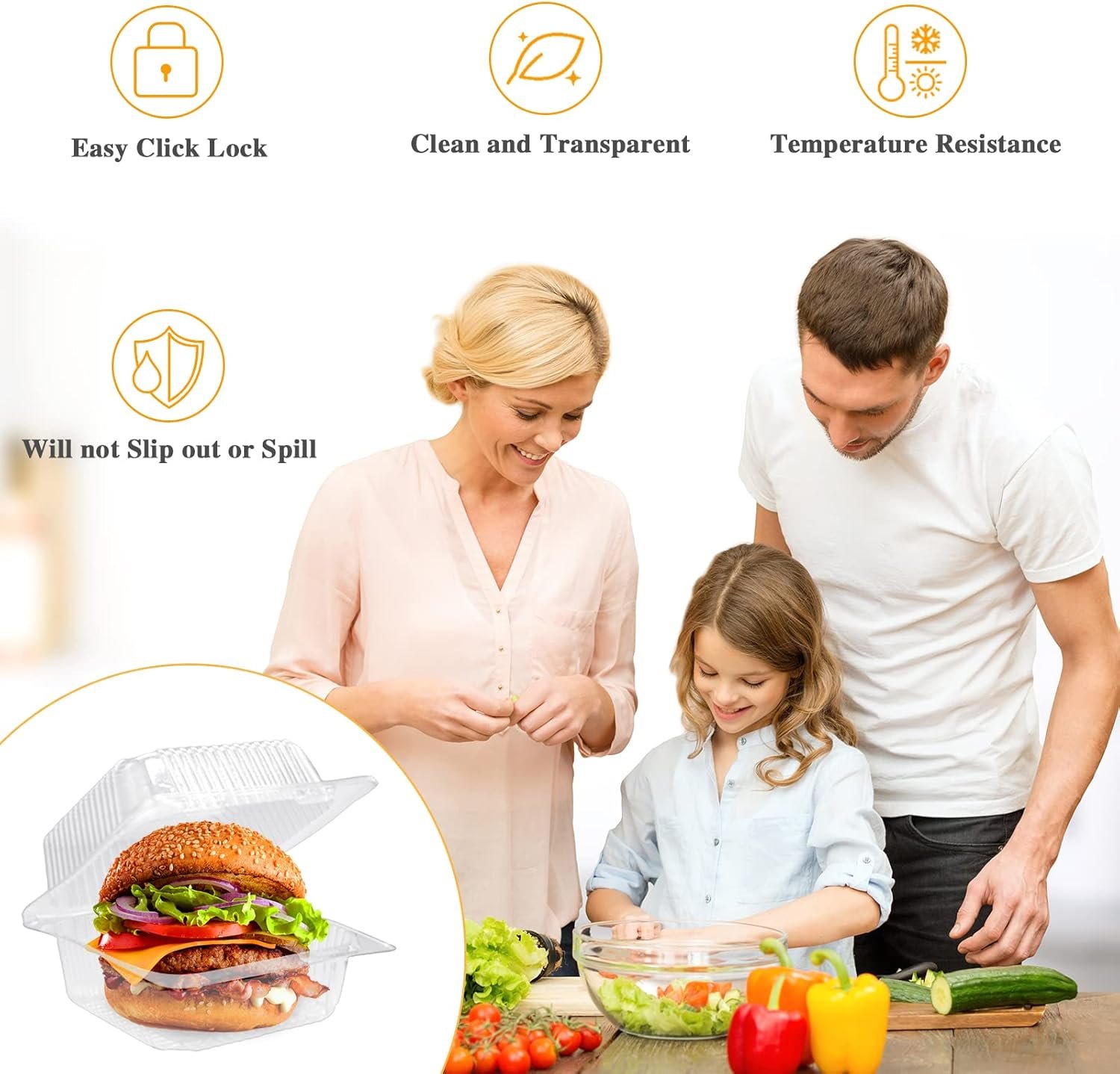 Produttore di Contenitori Plastici Trasparenti con Coperchio a Cerniera 100 Pezzi per Fette di Torta Individuali Quadrati Monouso a Guscio con Logo Personalizzato per Torte Biscotti Pasta Panini Insalate Marchio Bianco