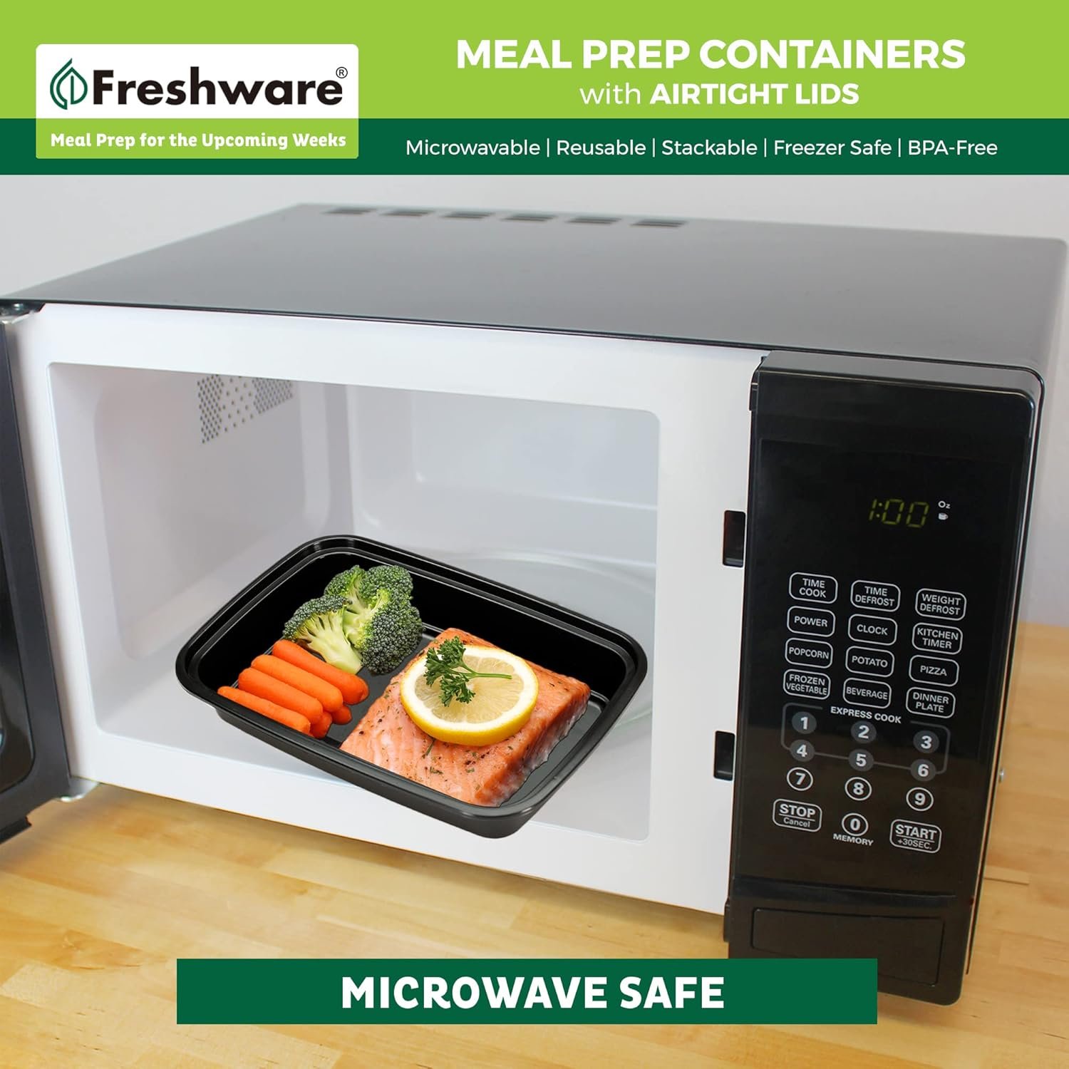 Marchio Bianco Contenitori Meal Prep [50 Pezzi] 1 Compartimento con Coperchi con Logo Personalizzato Senza BPA Impilabili Sicuri Microonde/Lavastoviglie/Congelatore (28 oz) dal Produttore