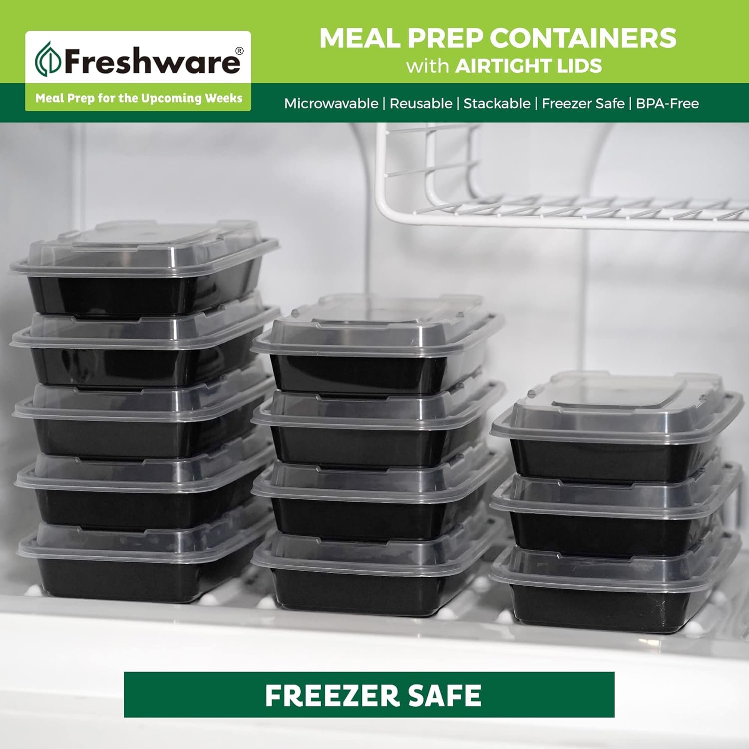 Marchio Bianco Contenitori Meal Prep [50 Pezzi] 1 Compartimento con Coperchi con Logo Personalizzato Senza BPA Impilabili Sicuri Microonde/Lavastoviglie/Congelatore (28 oz) dal Produttore