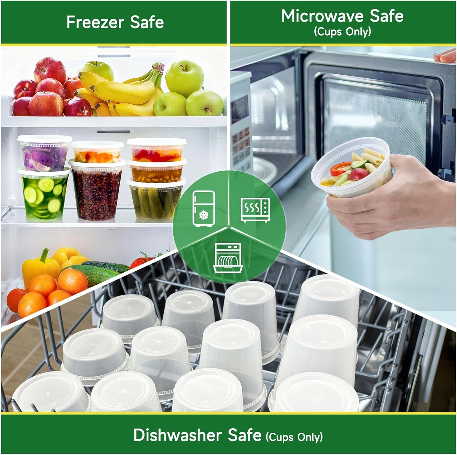 Logo Personalizzato 50 Set Contenitori Deli da 32 oz Marchio Bianco con Coperchi Ermetici in Plastica Senza BPA per Asporto Conservazione Alimenti Preparazione Pasti Sicuri per Congelatore Microonde Lavastoviglie Fornitore