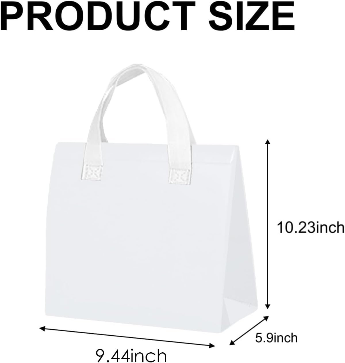 Logo Personalizzato 25 Pz Borse Termiche Isolate Take Away Bulk 6 x 9.5 x 10 Inch Bianche Marchio Bianco Monouso per Cibi Caldi e Freddi Food Delivery Fornitore