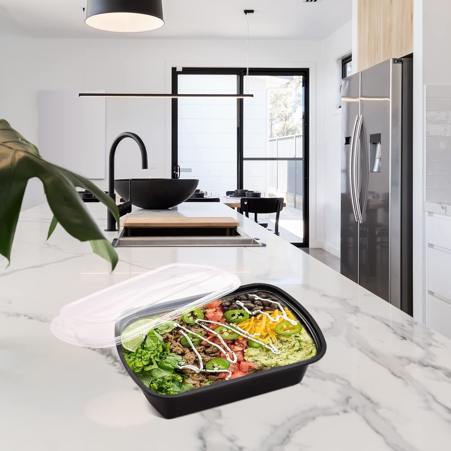 Contenitori Meal Prep da 38oz Logo Personalizzato Extra Large e Spessi con Coperchi in Plastica Riutilizzabile Marchio Bianco Bento Box Monouso Impilabili Adatti a Microonde Congelatore Lavastoviglie Senza BPA 30 Pz dal Produttore