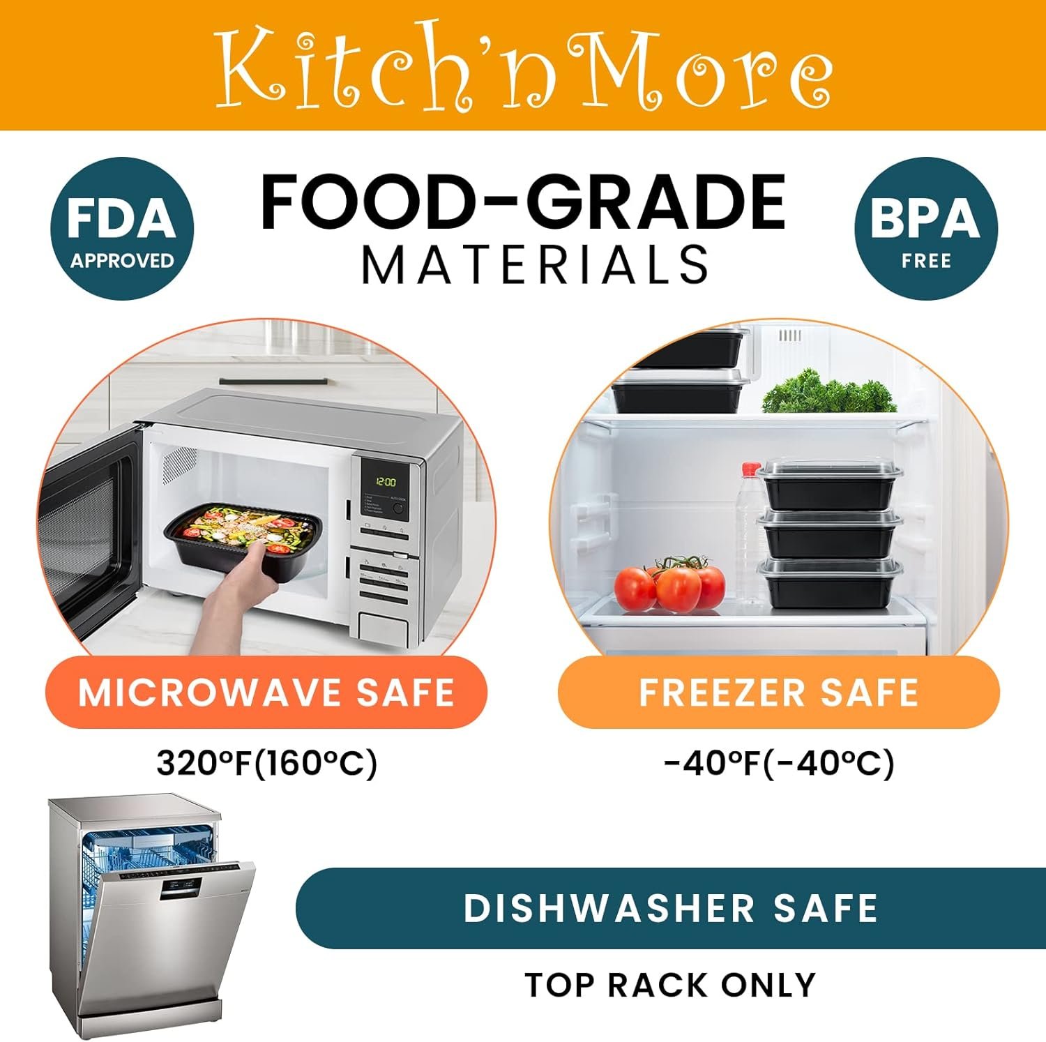 Contenitori Meal Prep da 38oz Logo Personalizzato Extra Large e Spessi con Coperchi in Plastica Riutilizzabile Marchio Bianco Bento Box Monouso Impilabili Adatti a Microonde Congelatore Lavastoviglie Senza BPA 30 Pz dal Produttore