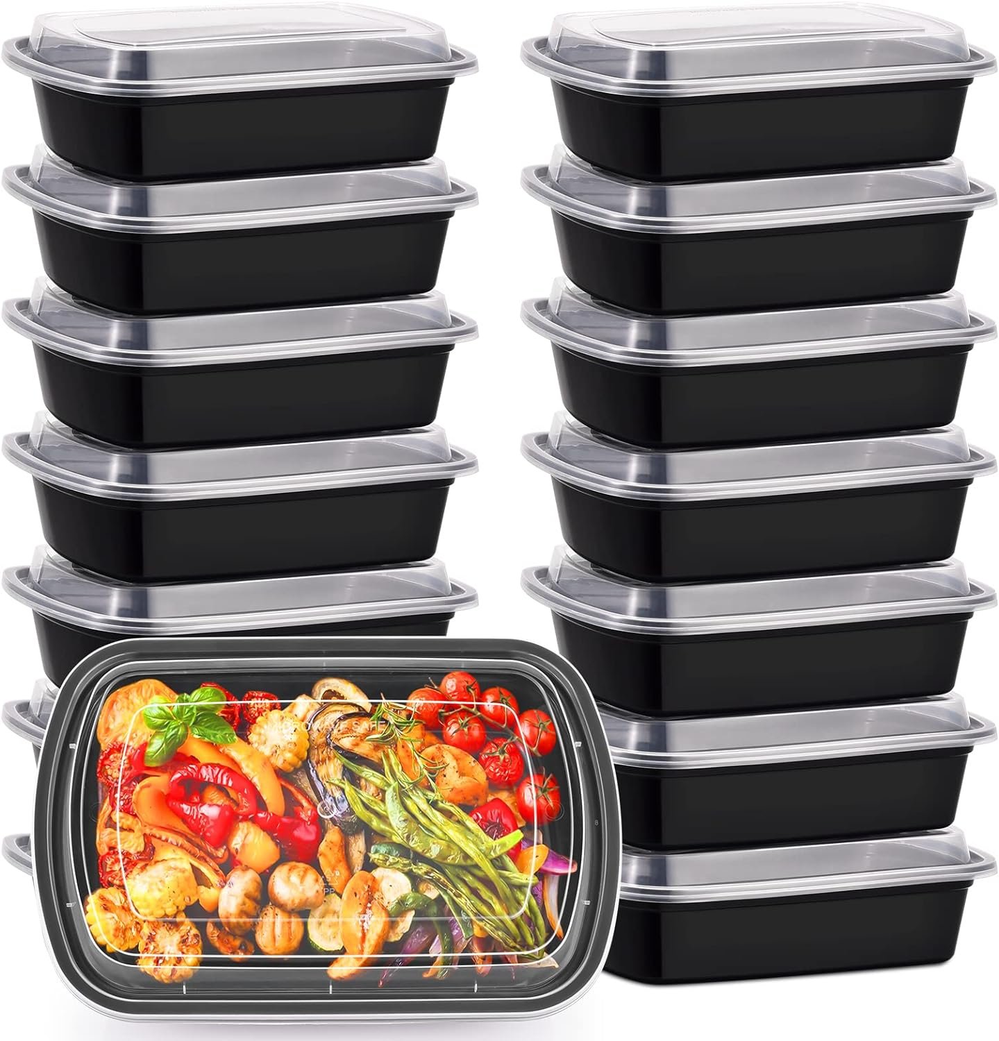 Contenitori Meal Prep da 38oz Logo Personalizzato Extra Large e Spessi con Coperchi in Plastica Riutilizzabile Marchio Bianco Bento Box Monouso Impilabili Adatti a Microonde Congelatore Lavastoviglie Senza BPA 30 Pz dal Produttore