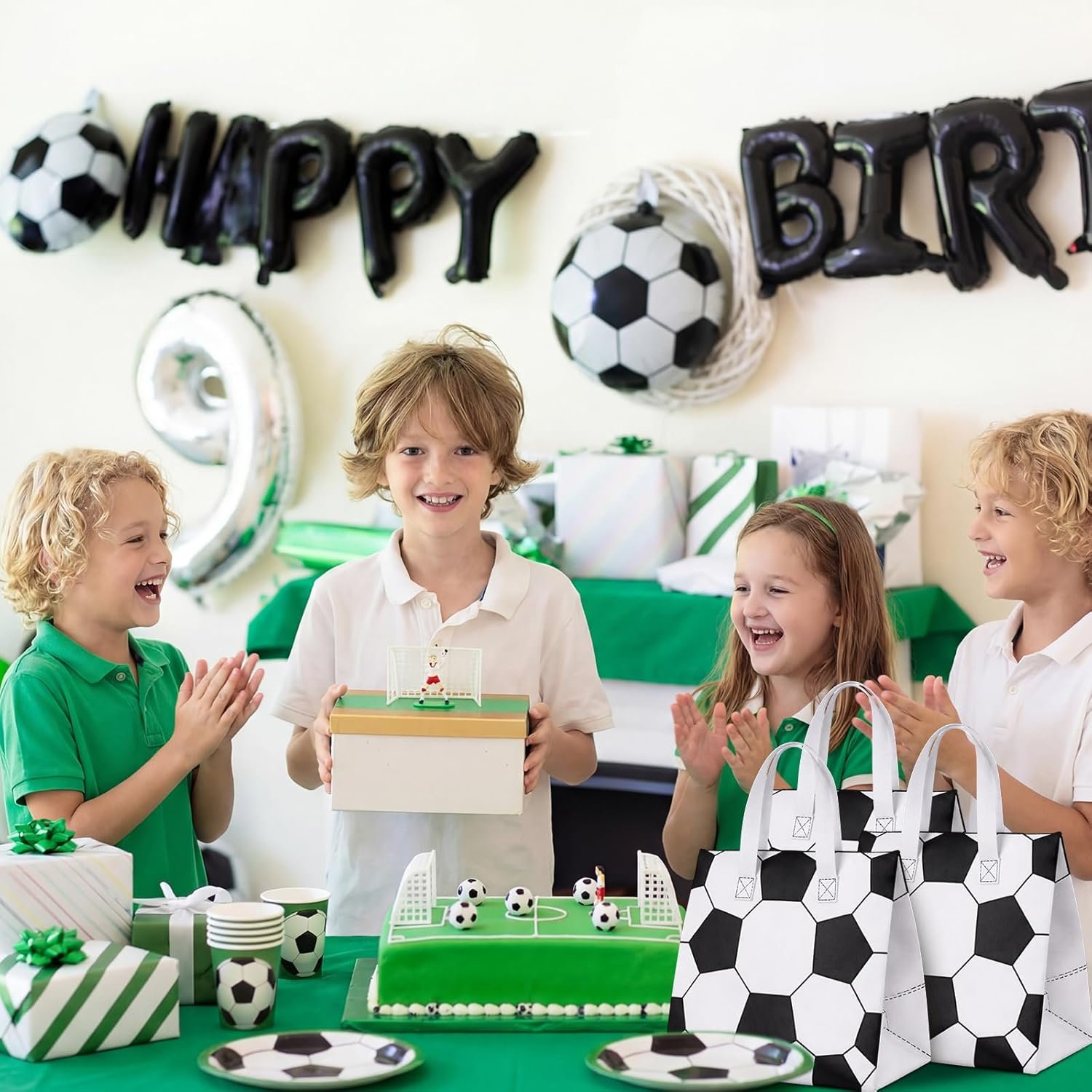 Logo Personalizzato 50 Pezzi Borse Termiche Isolate a Tema Calcio per Consegne Cibo Pizza Biscotti Alimenti Caldi Freddi, Marchio Bianco Tote Asporto Senior Night Festa Sportiva, Produttore 24 x 24 x 15 cm