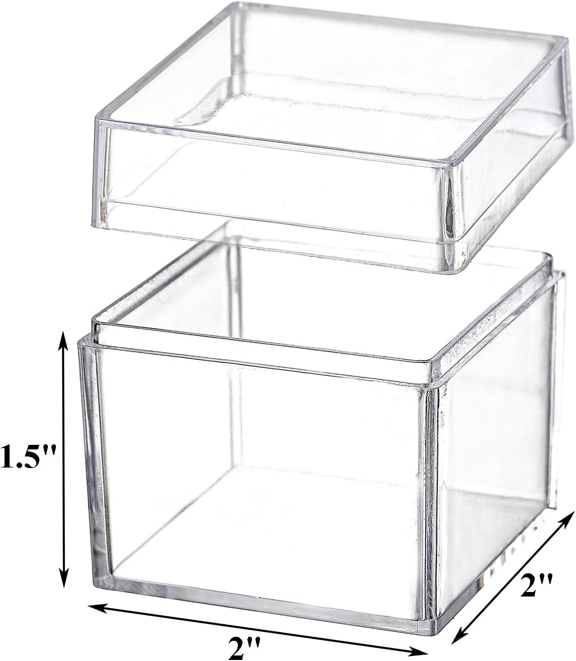 Produttore Scatole in Acrilico Trasparenti con Coperchio Logo Personalizzato Confezione da 36 Cubi Quadrati 2''x2''x2''/5x5x5 cm per Caramelle Oggettini Gioielli Bomboniere Marchio Bianco