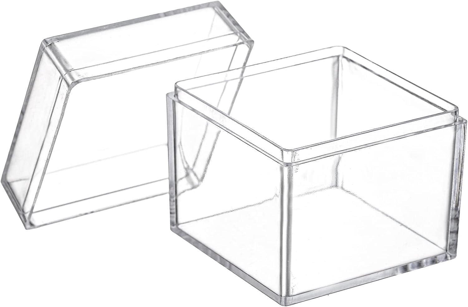 Produttore Scatole in Acrilico Trasparenti con Coperchio Logo Personalizzato Confezione da 36 Cubi Quadrati 2''x2''x2''/5x5x5 cm per Caramelle Oggettini Gioielli Bomboniere Marchio Bianco