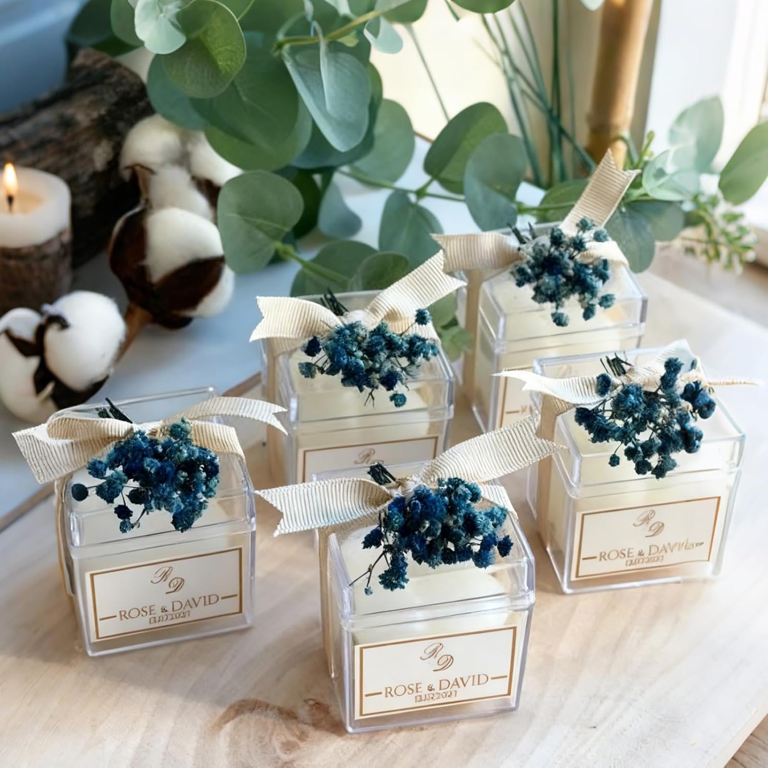 Produttore Scatole in Acrilico Trasparenti con Coperchio Logo Personalizzato Confezione da 36 Cubi Quadrati 2''x2''x2''/5x5x5 cm per Caramelle Oggettini Gioielli Bomboniere Marchio Bianco