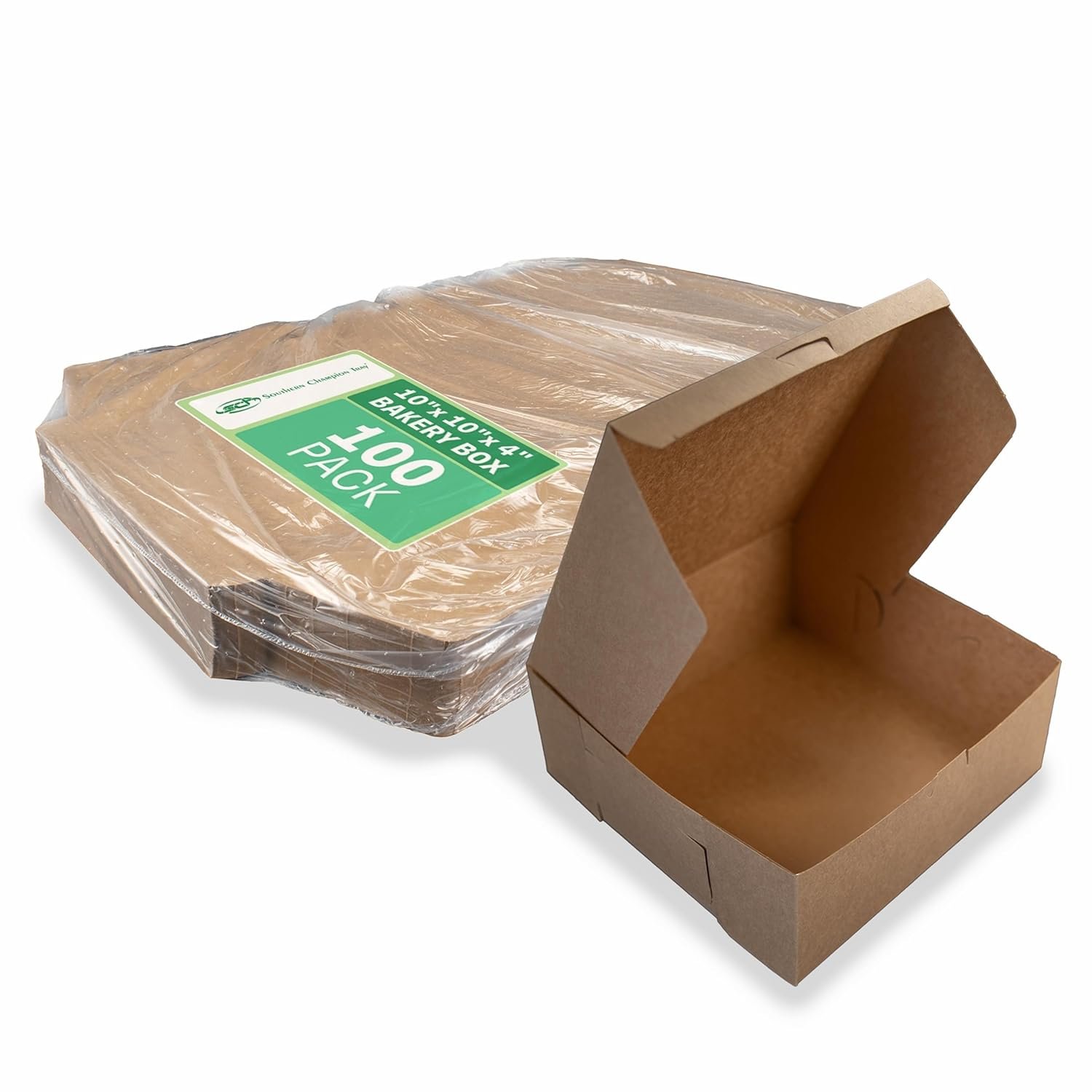 Produttore di Scatole da Pasticceria Kraft Monopezzo Senza Finestra 10 x 10 x 4 Marrone Carta con Logo Personalizzato 100 Pz Marchio Bianco