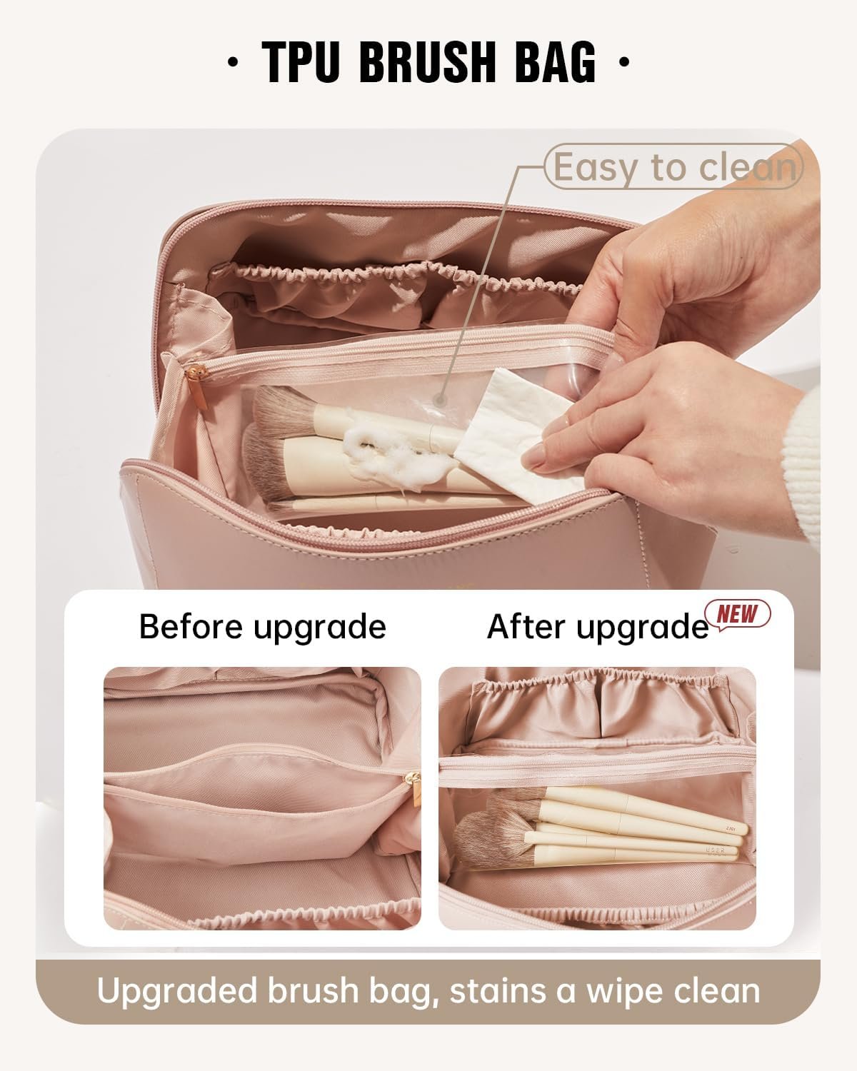 Produttore borse trucco da viaggio con logo personalizzato grande capacità cosmetica per donne impermeabile pelle PU apertura piatta marchio bianco
