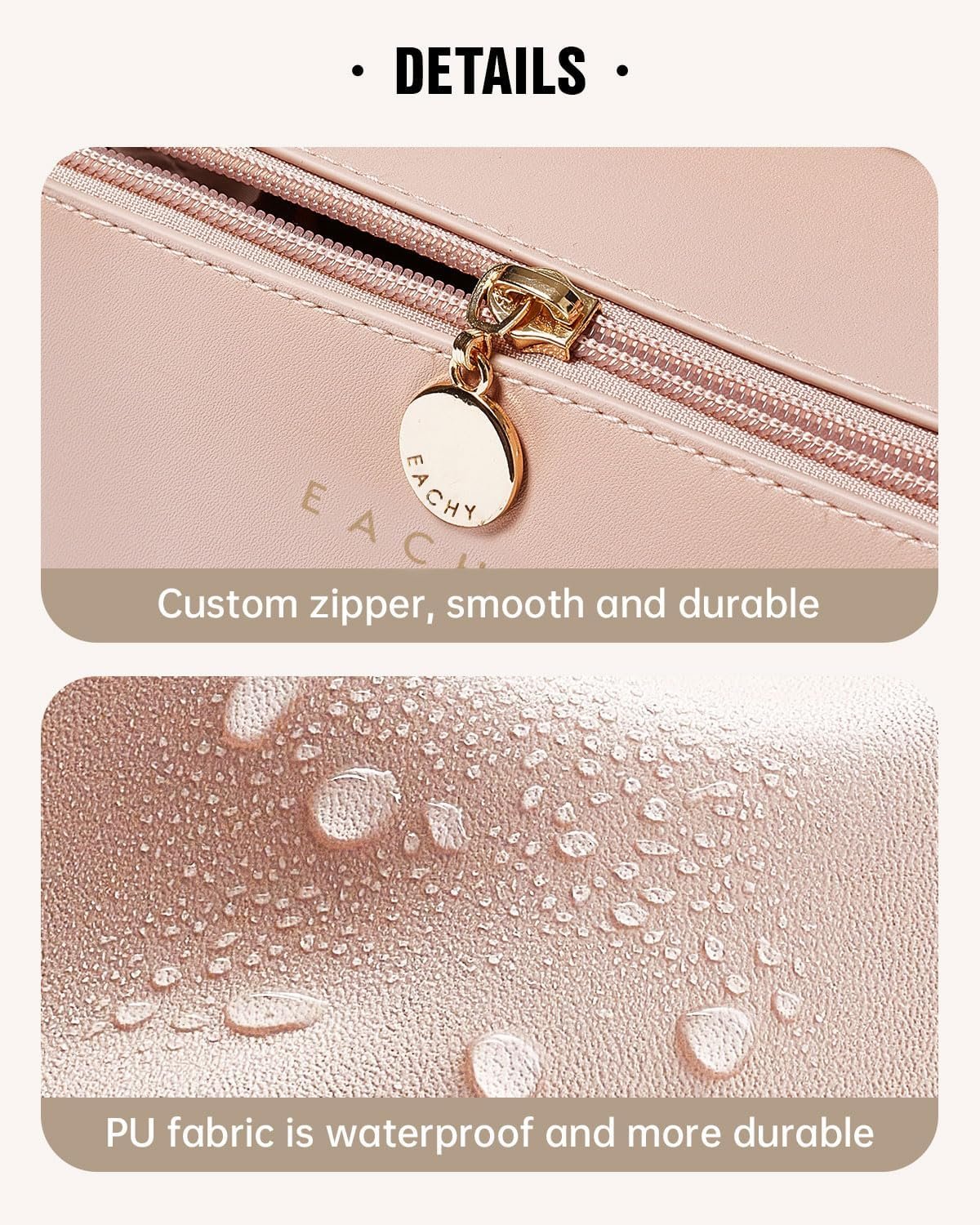 Produttore borse trucco da viaggio con logo personalizzato grande capacità cosmetica per donne impermeabile pelle PU apertura piatta marchio bianco