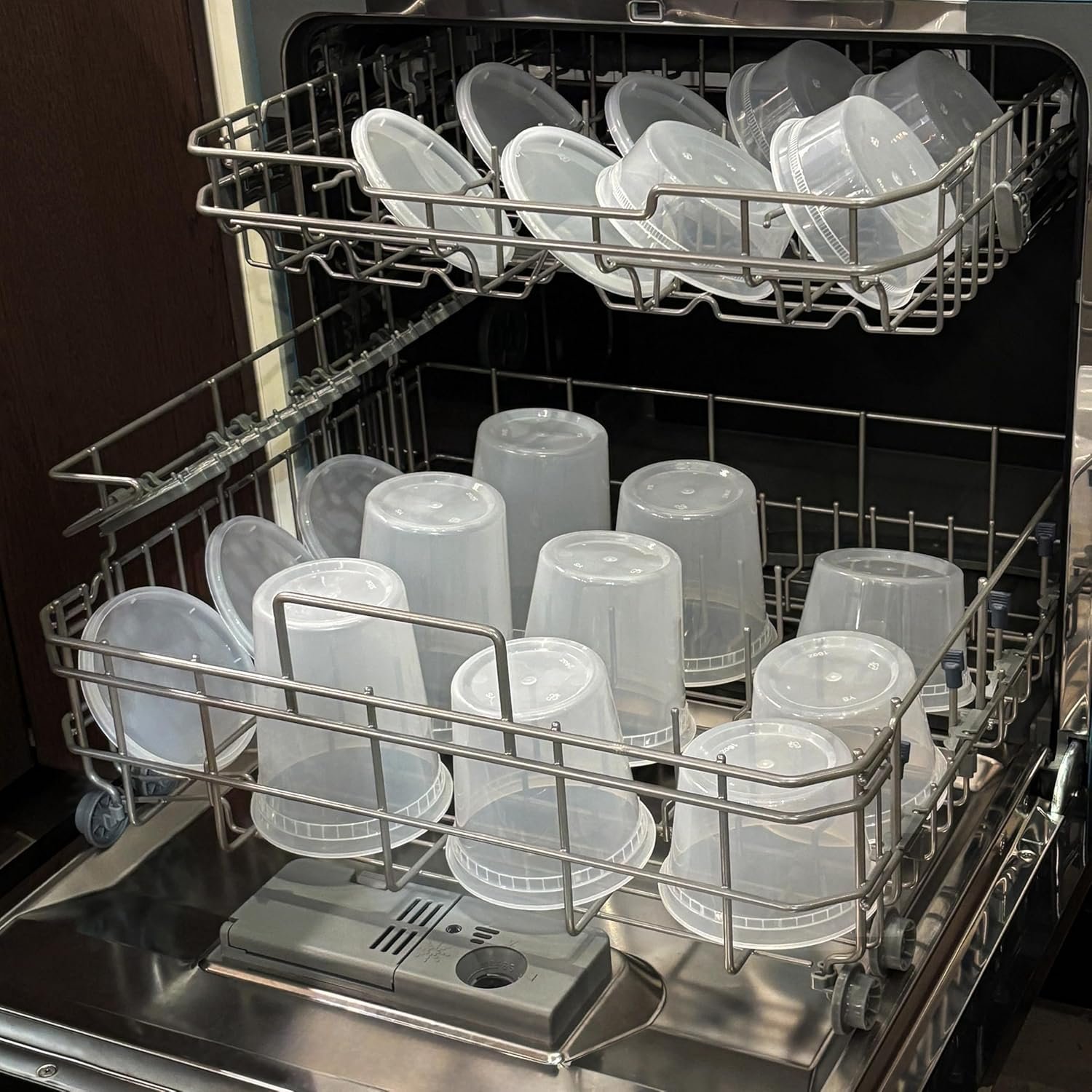 Logo Personalizzato 50 Set Contenitori Deli Plastica 16 Oz con Coperchi - Trasparenti Ermetici per Conservazione Alimenti e Preparazione Pasti Marchio Bianco - Senza BPA Impilabili a Tenuta Stagna Idonei Microonde Congelatore dal Fornitore