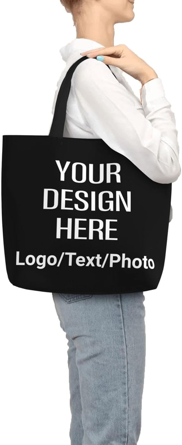 Marchio Bianco Borse Tote Canvas con Logo Personalizzato personalizzabili foto testo per donna dal Produttore