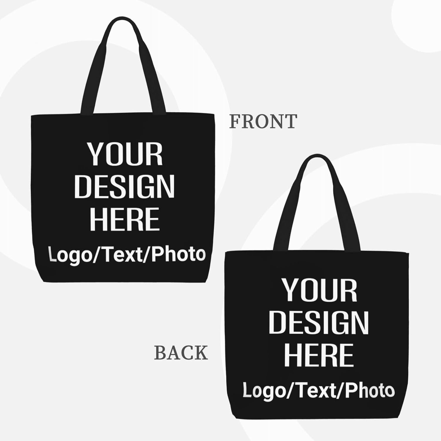 Marchio Bianco Borse Tote Canvas con Logo Personalizzato personalizzabili foto testo per donna dal Produttore
