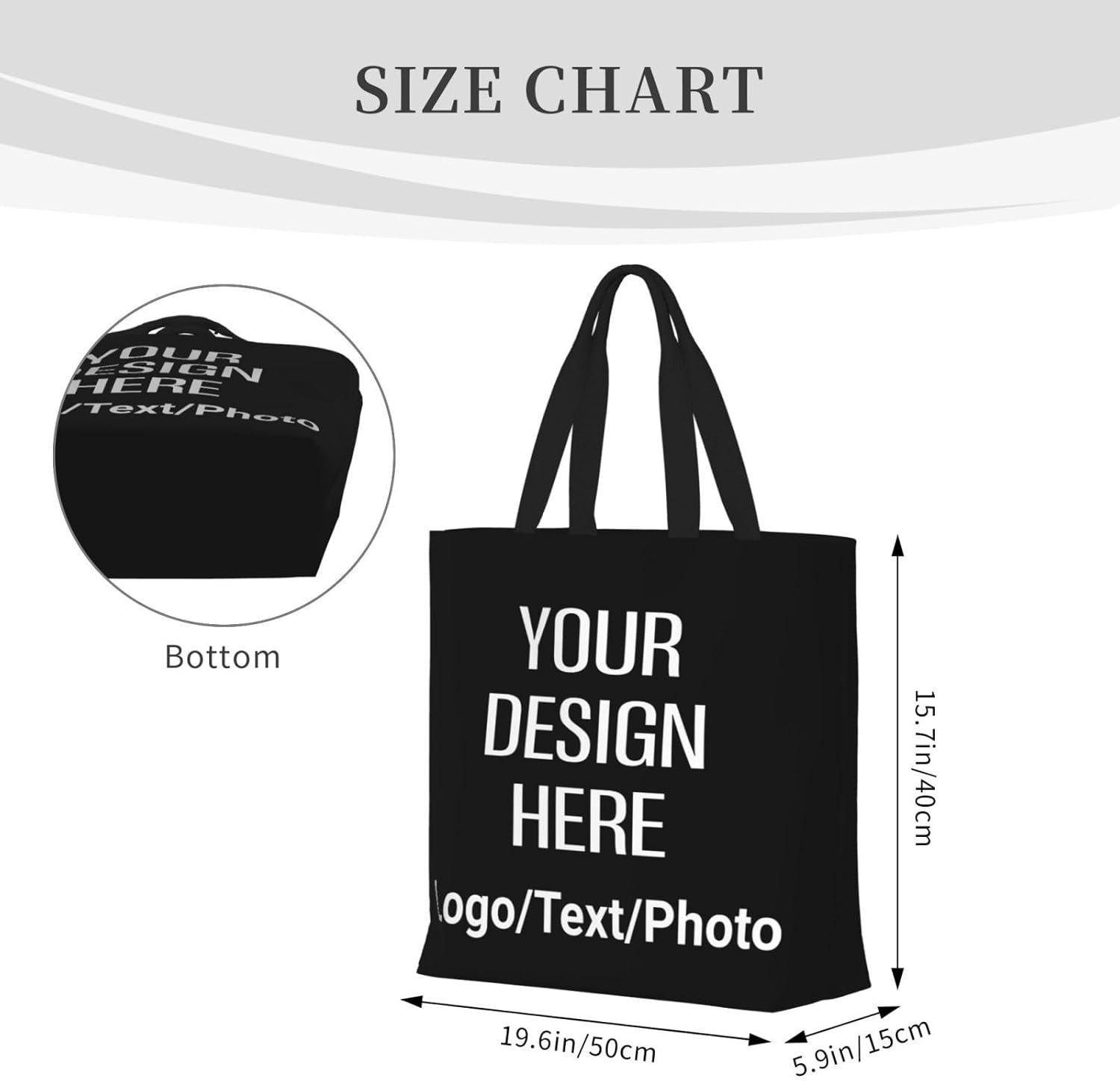 Marchio Bianco Borse Tote Canvas con Logo Personalizzato personalizzabili foto testo per donna dal Produttore