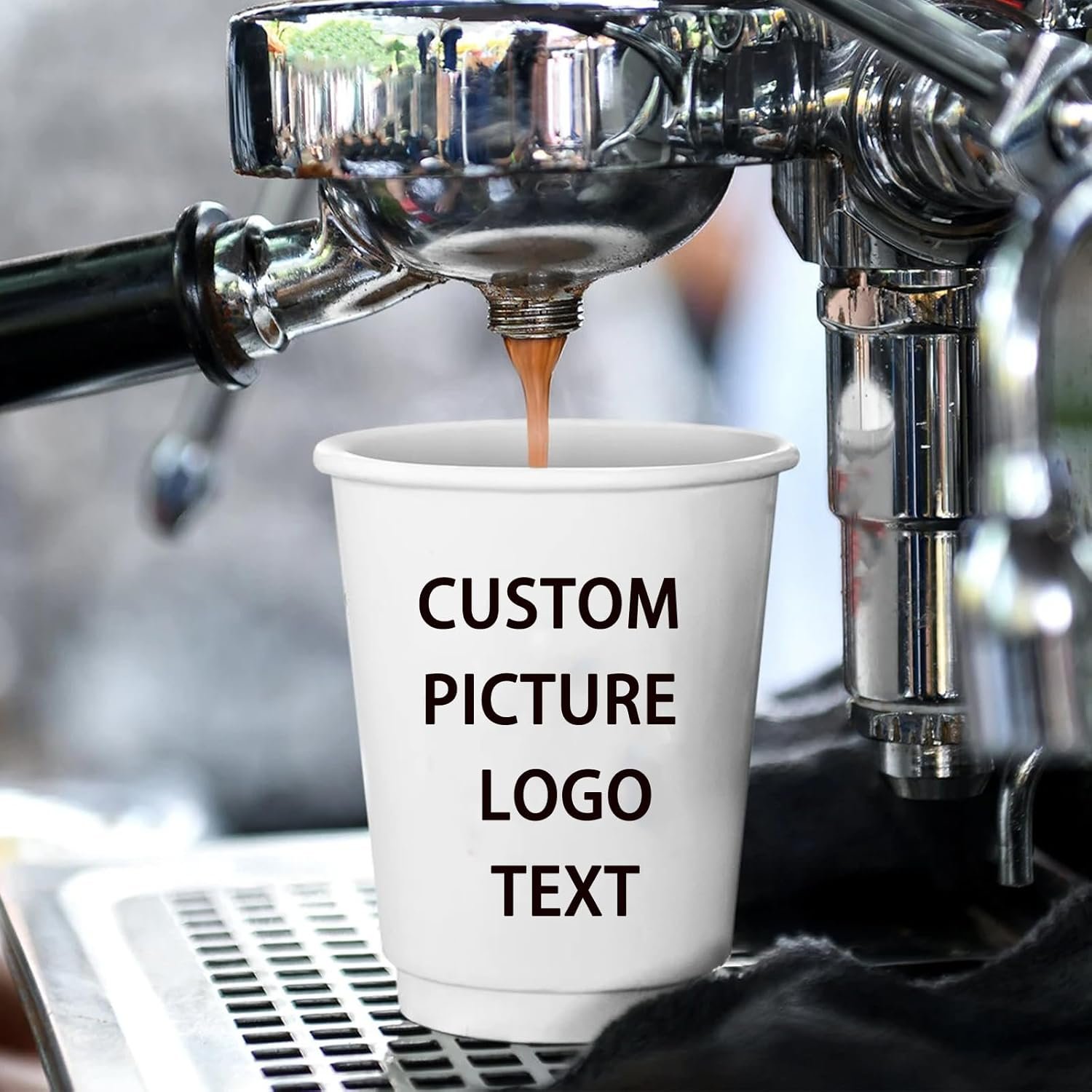 Produttore Tazze Caffè Carta Monouso Marchio Bianco 100 pz 7/9/10/12 oz con Logo Personalizzato Foto Testo per Ufficio Feste Natalizie Matrimoni