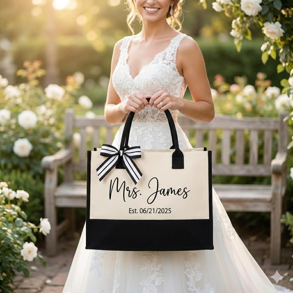 Fornitore Borsa Tote Sposa con Logo Personalizzato Regalo Matrimonio Marchio Bianco Fornitore Borsa Tote Sposa con Logo Personalizzato Regalo Matrimonio Marchio Bianco
