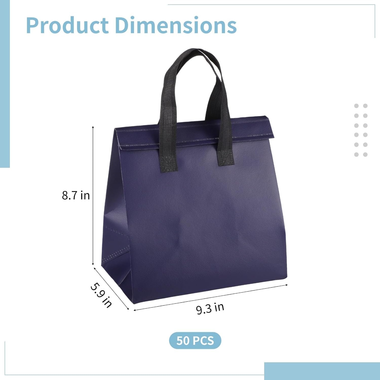 Fornitore 50 pz Borse Isotermiche Isolate con Logo Personalizzato Grandi Termiche con Rivestimento Alluminio Chiusura Adesiva Marchio Bianco Impermeabili Portatili per Picnic Campeggio Pranzo Consegne Pasti Outdoor Shopping