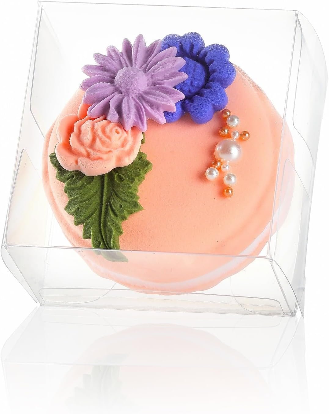 Produttore Scatole Trasparenti con Logo Personalizzato Confezione da 100 per Biscotti Ricoperti di Cioccolato Macaron Cookies Bomboniere Dolcetti Pasticceria Natale Compleanno Matrimonio (2.17"×2.17"×1.39") Marchio Bianco
