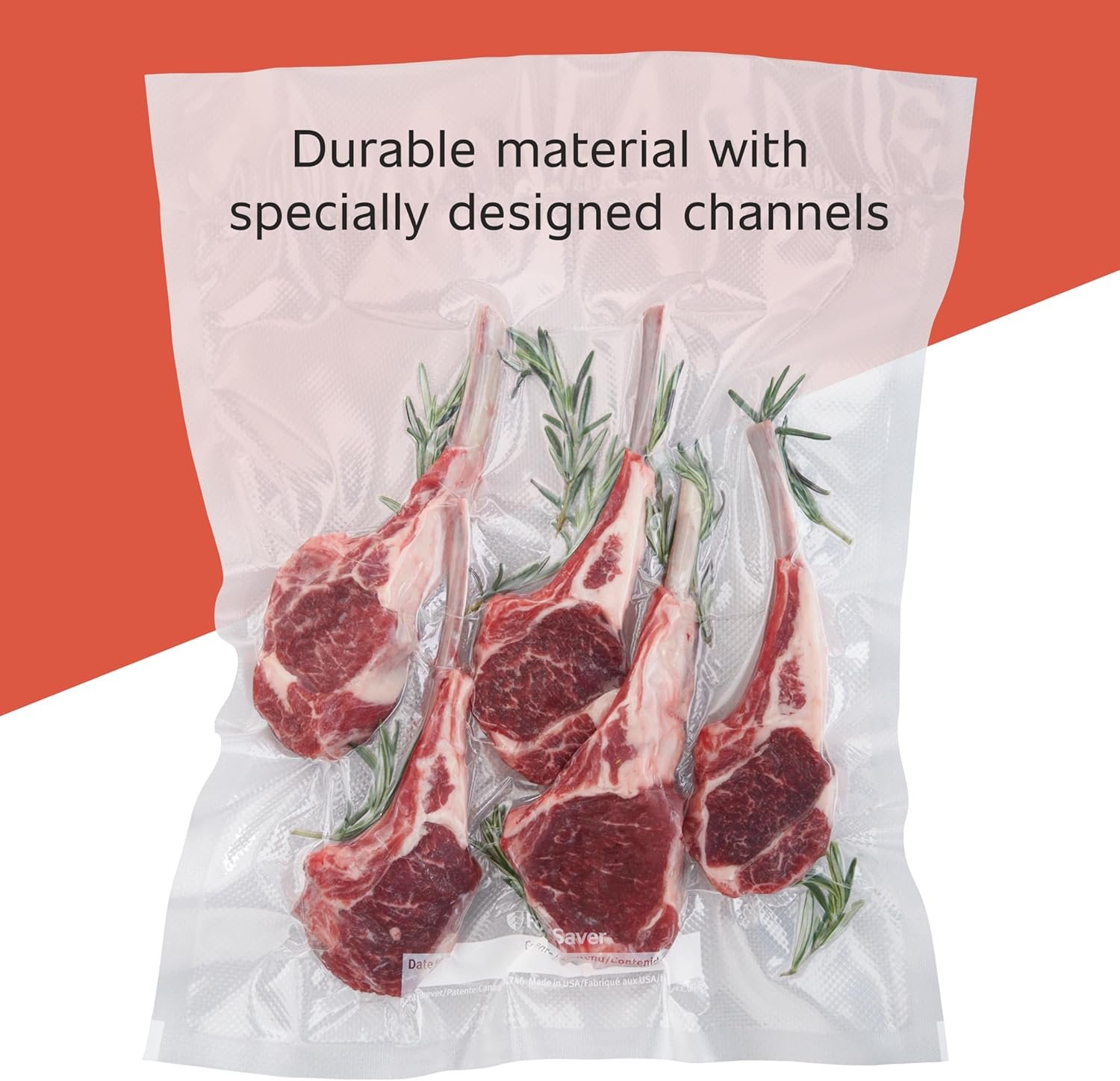 Fornitore Sacchetti Sottovuoto Ermetici Custom Fit per Conservazione Alimenti e Sous Vide 8 x 20' Pacco da 3 con Logo Personalizzato per Marchio Bianco