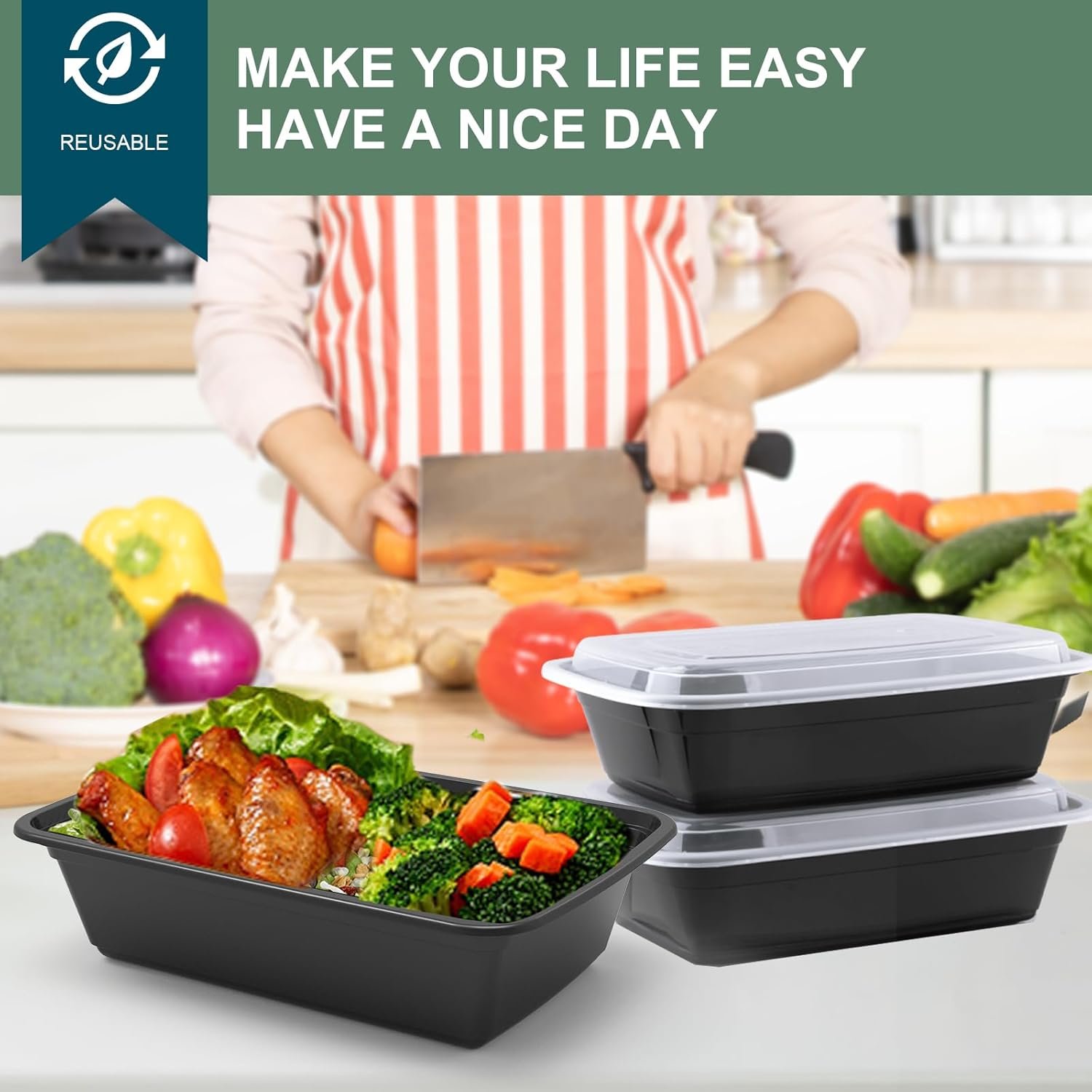 Produttore Contenitori Meal Prep 38 oz con Logo Personalizzato confezione 50 a tenuta stagna monouso e riutilizzabili senza BPA microonde/lavastoviglie/congelatore Marchio Bianco