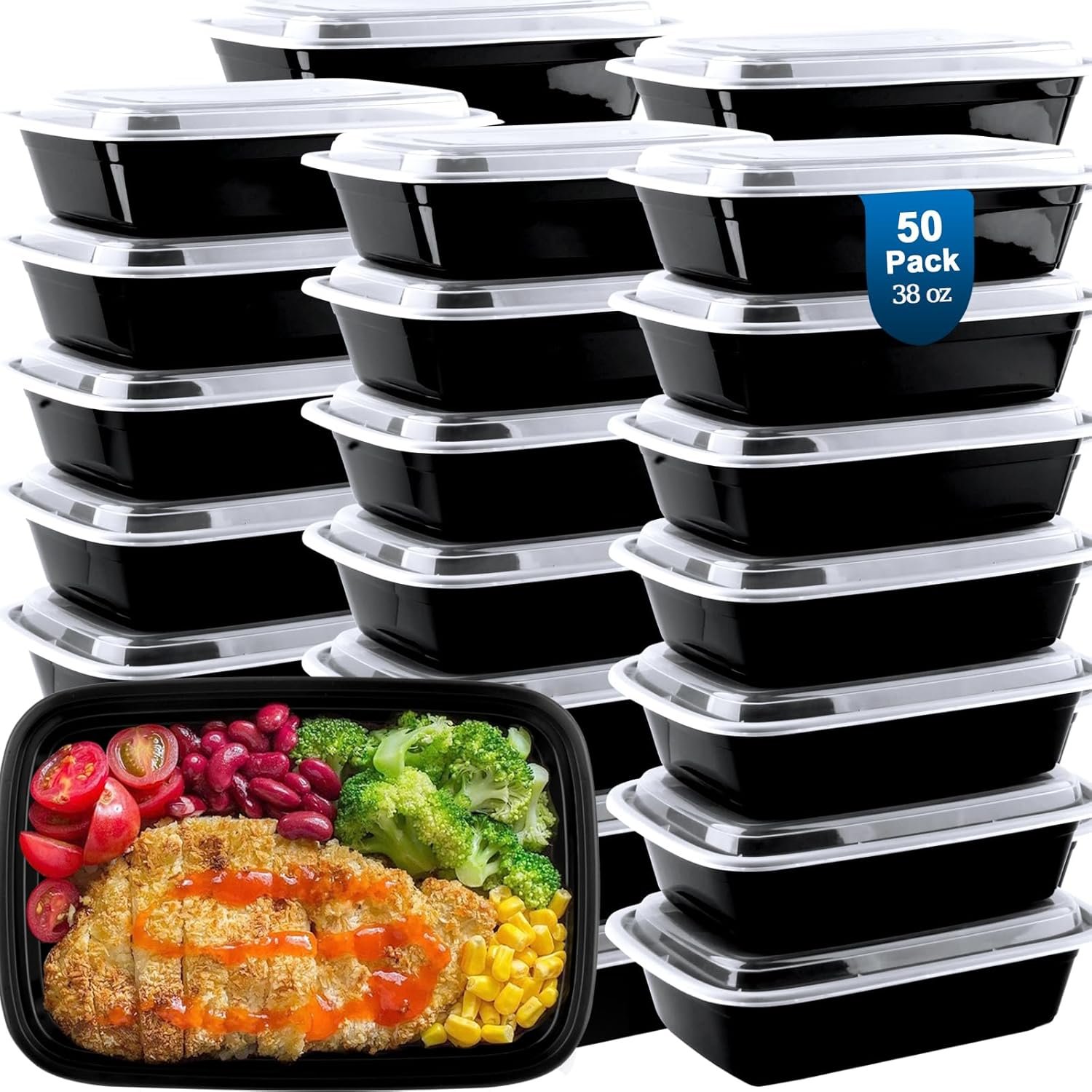Produttore Contenitori Meal Prep 38 oz con Logo Personalizzato confezione 50 a tenuta stagna monouso e riutilizzabili senza BPA microonde/lavastoviglie/congelatore Marchio Bianco