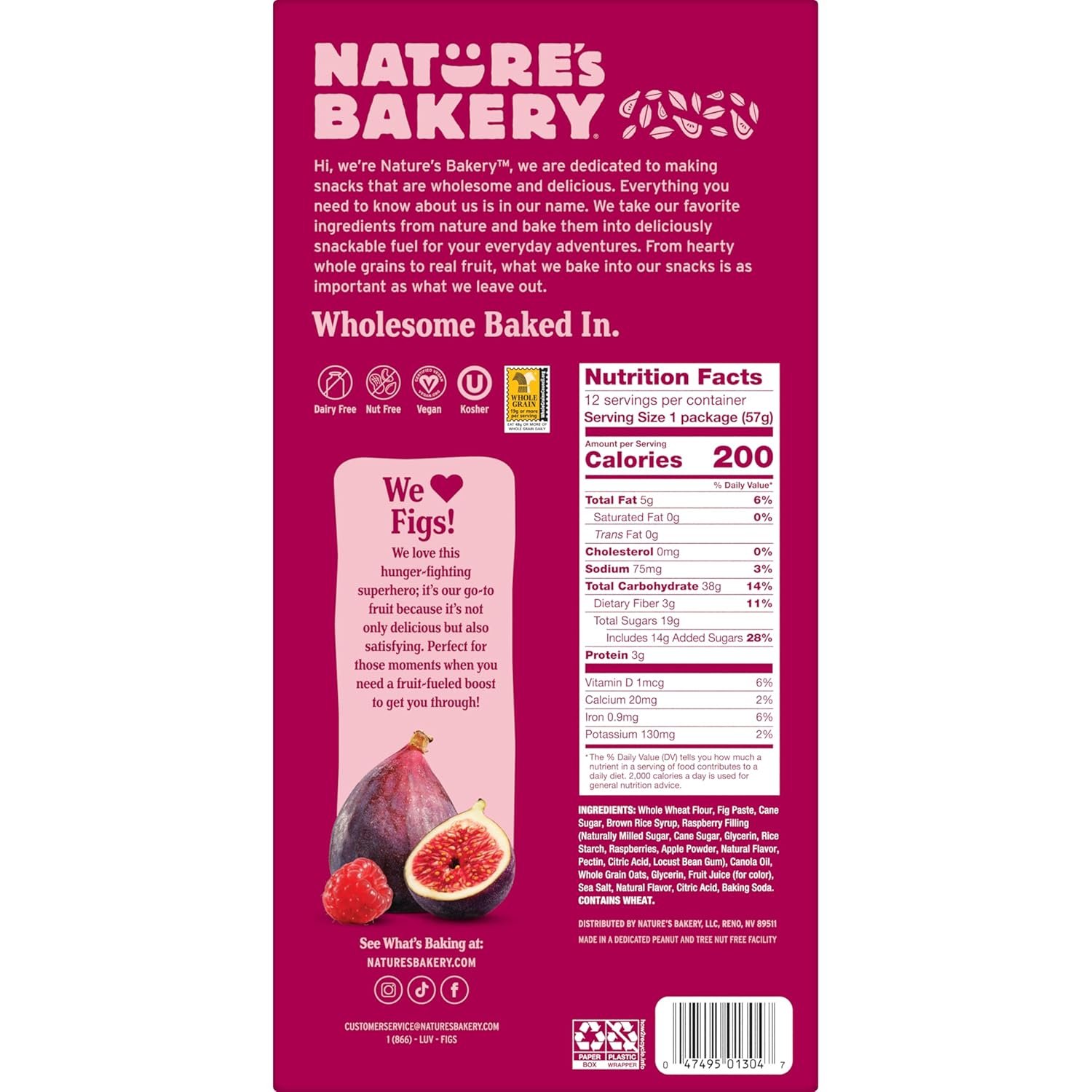 Marchio Bianco Barrette ai Fichi Integrali al Lampone Frutta Vera Vegane Non OGM Logo Personalizzato 1 Scatola da 12 Twin Packs Produttore