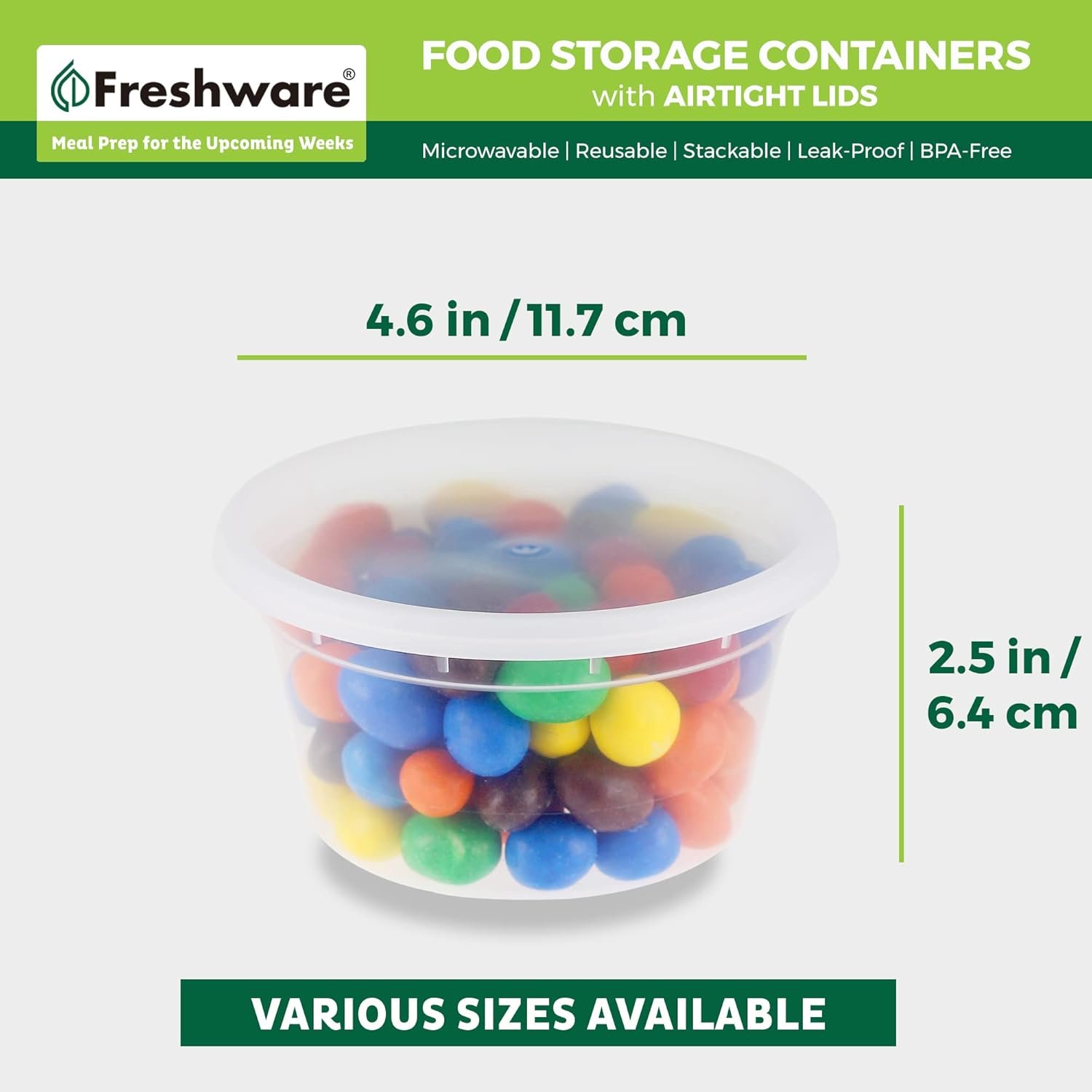 Logo Personalizzato Contenitori per Alimenti [50 Set] 12 oz in Plastica con Coperchi Ermetici Senza BPA Impilabili per Slime Zuppe Preparazione Pasti dalla Fabbrica Marchio Bianco Adatti Microonde Lavastoviglie Congelatore
