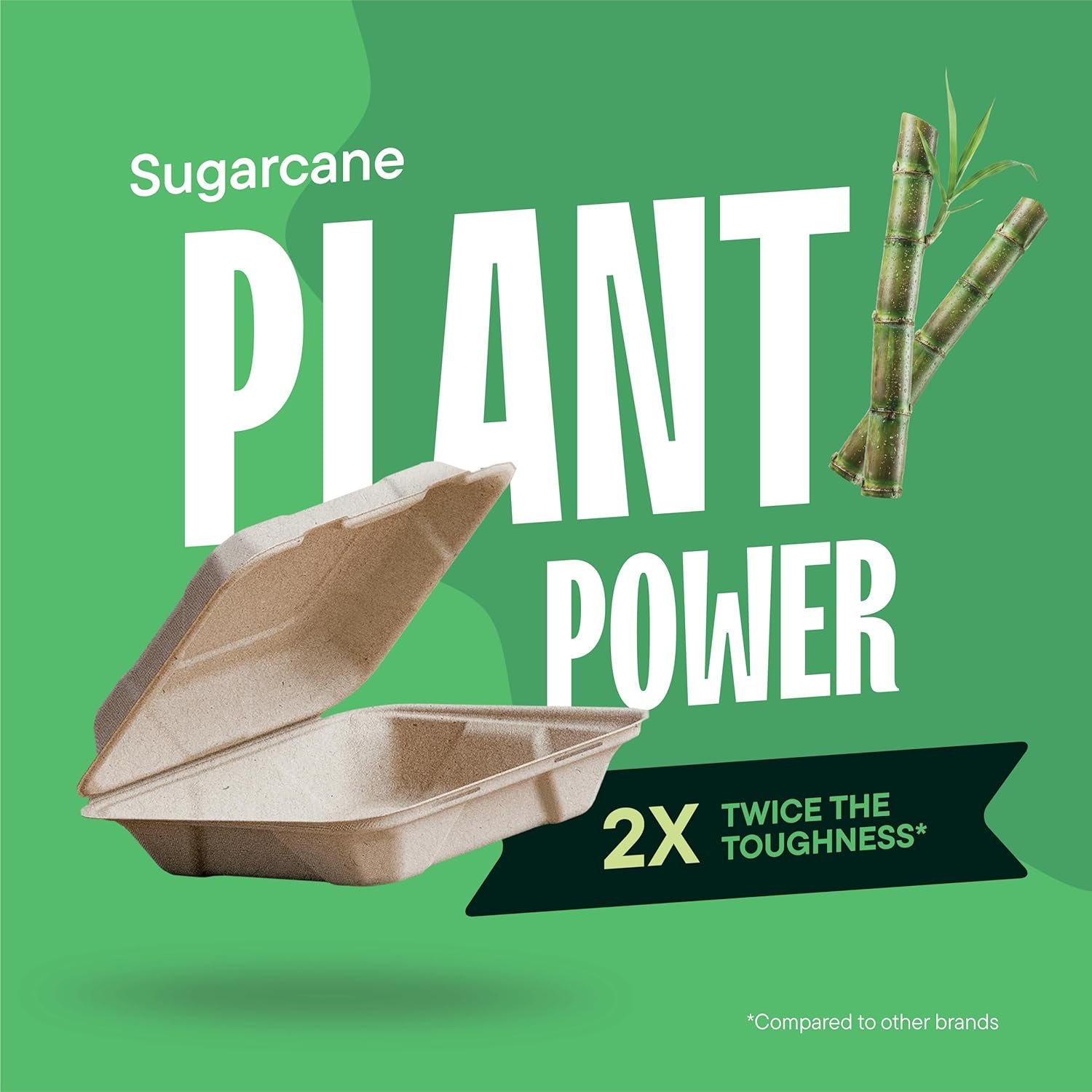 Contenitori da asporto a conchiglia con Logo Personalizzato 100% compostabili [8x8
