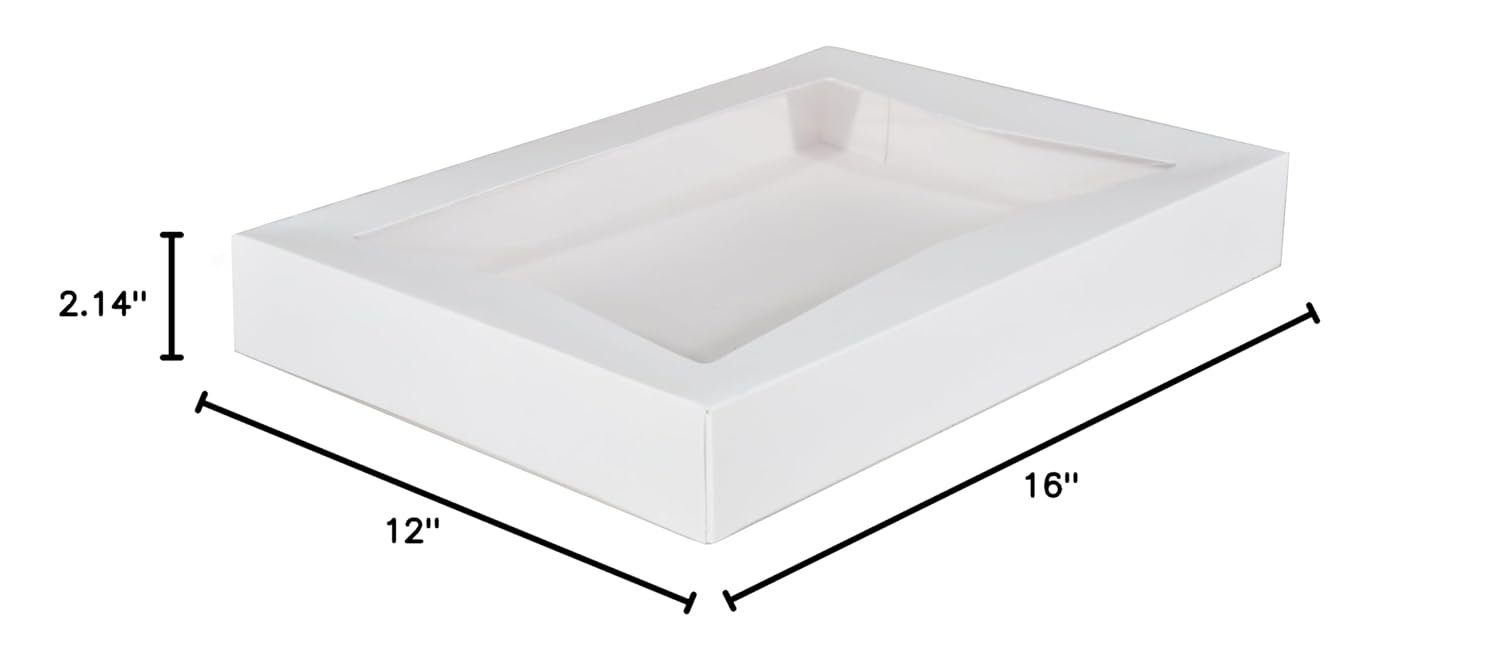 Marchio Bianco Scatole per Pasticceria con Finestra Bianca 16x12x2.5 pollici (100 pz) con Logo Personalizzato Pop-Up Monouso per Torte Biscotti e Ciambelle dal Fornitore
