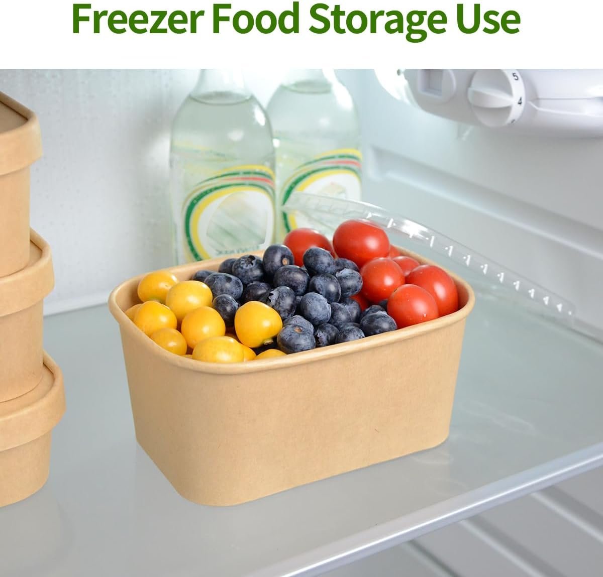 Produttore Confezione da 50 Contenitori per Alimenti in Carta da 35 oz con Coperchi con Logo Personalizzato Adatti al Microonde e al Freezer Marchio Bianco