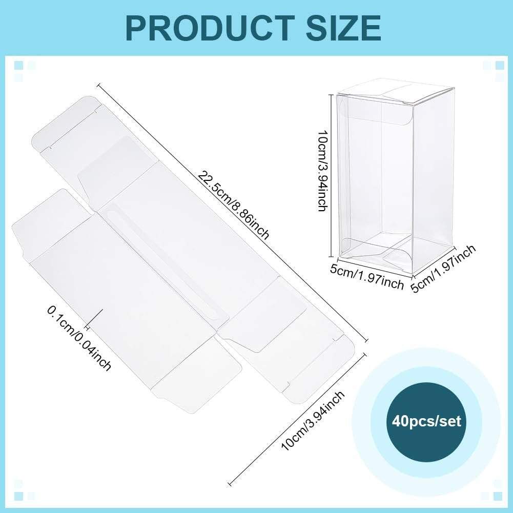 Marchio Bianco 40 Pezzi Scatole Trasparenti Rettangolari 10x5x5 cm PVC per Caramelle Cioccolato Bomboniere Matrimonio Festa con Logo Personalizzato Fornitore