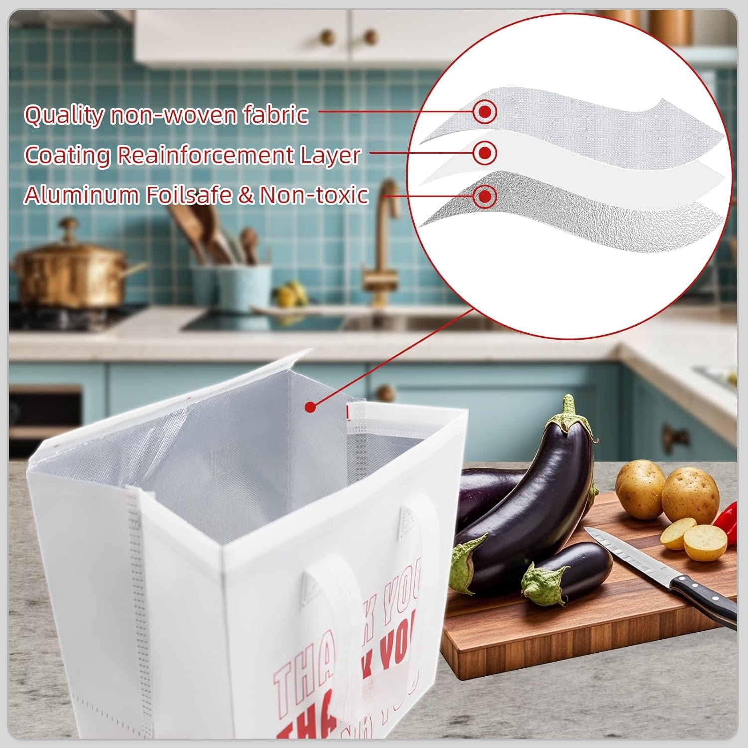 Fornitore Borse Termiche Isolate per Asporto 110 Pz Bulk 9.4 x 9.4 x 5.9 Pollici con Logo Personalizzato per Pizza Caffè Pranzo Cibi Caldi Freddi Marchio Bianco (Bianco) Fornitore Borse Termiche Isolate per Asporto 110 Pz Bulk 9.4 x 9.4 x 5.9 Pollici con Logo Personalizzato per Pizza Caffè Pranzo Cibi Caldi Freddi Marchio Bianco (Bianco)