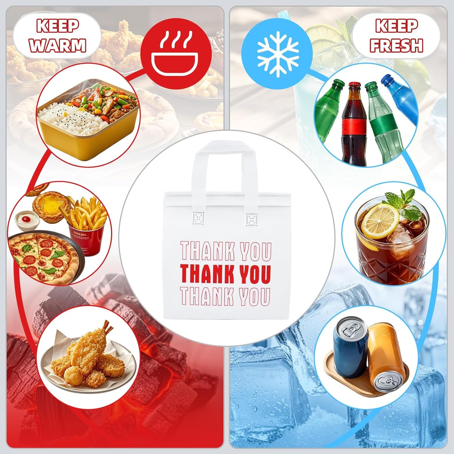 Fornitore Borse Termiche Isolate per Asporto 110 Pz Bulk 9.4 x 9.4 x 5.9 Pollici con Logo Personalizzato per Pizza Caffè Pranzo Cibi Caldi Freddi Marchio Bianco (Bianco) Fornitore Borse Termiche Isolate per Asporto 110 Pz Bulk 9.4 x 9.4 x 5.9 Pollici con Logo Personalizzato per Pizza Caffè Pranzo Cibi Caldi Freddi Marchio Bianco (Bianco)