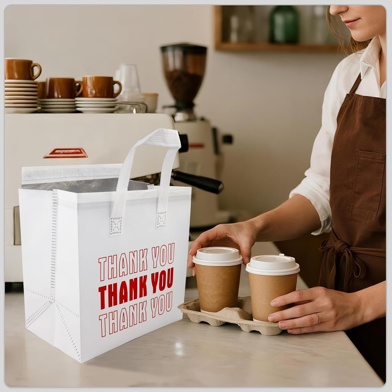Fornitore Borse Termiche Isolate per Asporto 110 Pz Bulk 9.4 x 9.4 x 5.9 Pollici con Logo Personalizzato per Pizza Caffè Pranzo Cibi Caldi Freddi Marchio Bianco (Bianco) Fornitore Borse Termiche Isolate per Asporto 110 Pz Bulk 9.4 x 9.4 x 5.9 Pollici con Logo Personalizzato per Pizza Caffè Pranzo Cibi Caldi Freddi Marchio Bianco (Bianco)