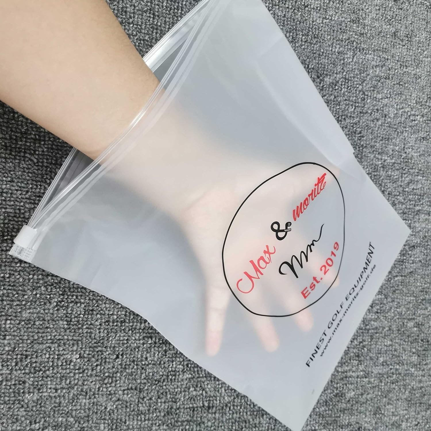 Marchio Bianco Sacchetti Ziplock Opachi con Logo Personalizzato Plastica Frosted Zippata Confezione 50 dal Produttore Diverse Dimensioni Disponibili