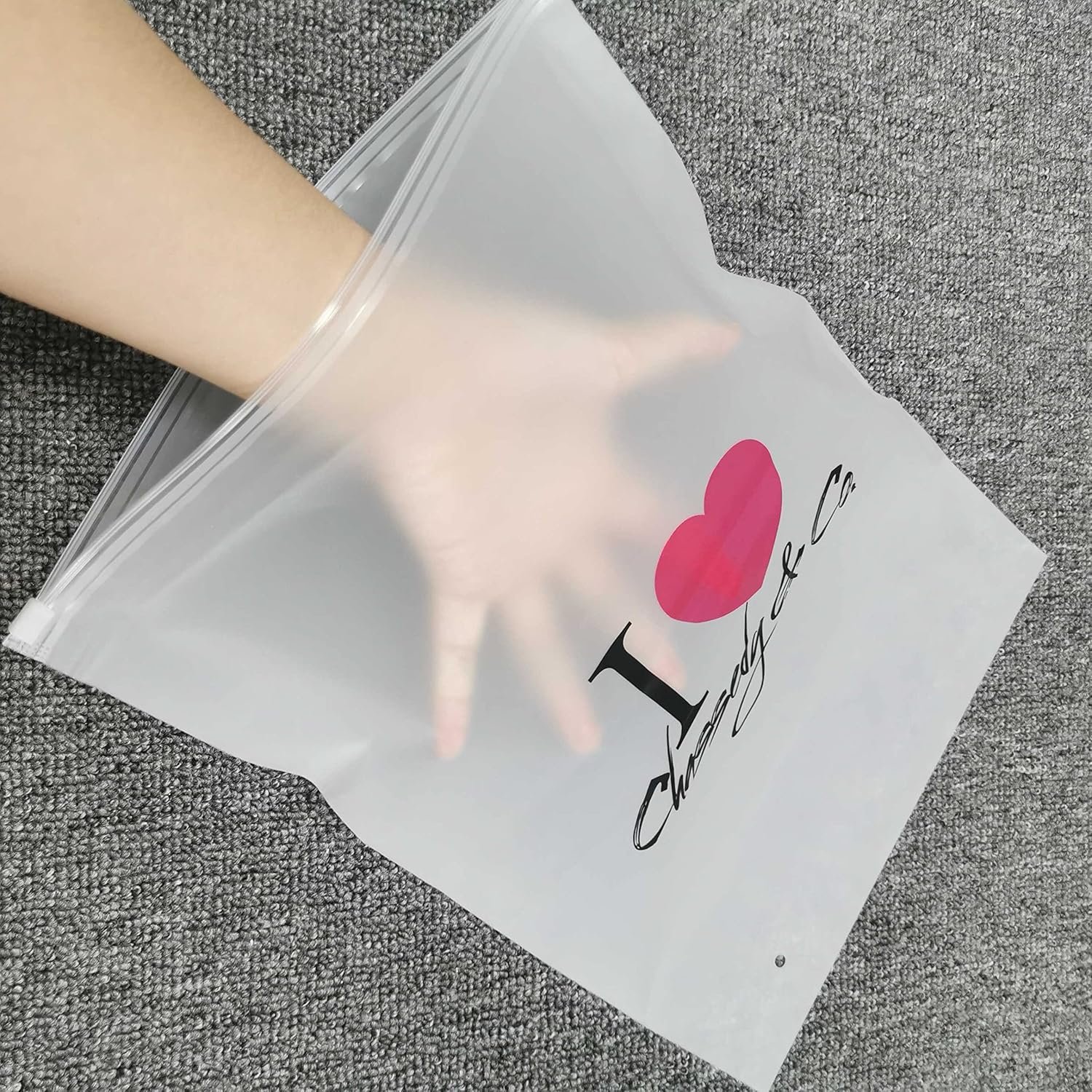 Marchio Bianco Sacchetti Ziplock Opachi con Logo Personalizzato Plastica Frosted Zippata Confezione 50 dal Produttore Diverse Dimensioni Disponibili