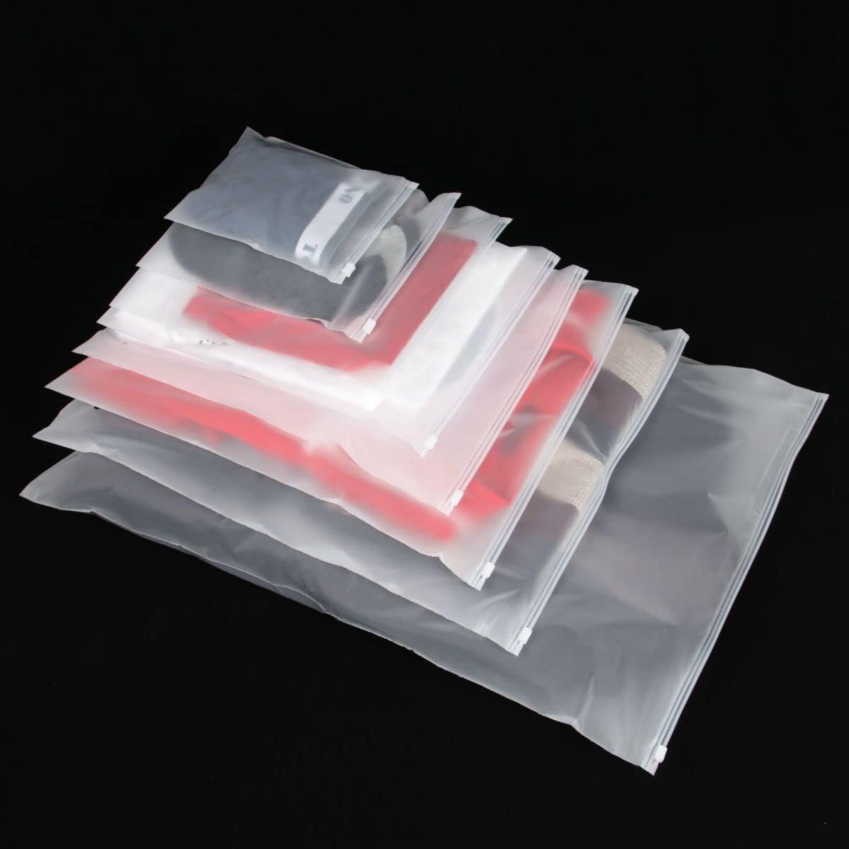 Marchio Bianco Sacchetti Ziplock Opachi con Logo Personalizzato Plastica Frosted Zippata Confezione 50 dal Produttore Diverse Dimensioni Disponibili