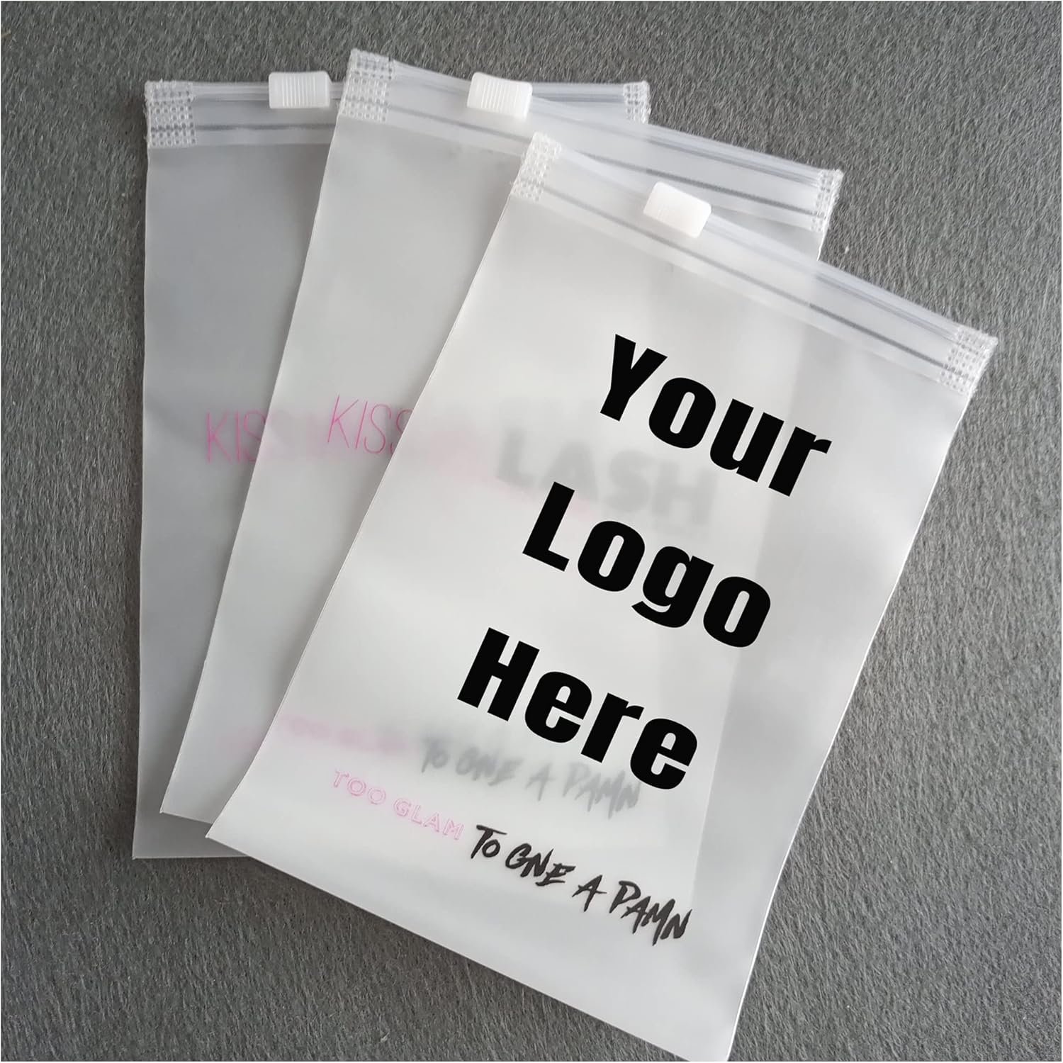 Marchio Bianco Sacchetti Ziplock Opachi con Logo Personalizzato Plastica Frosted Zippata Confezione 50 dal Produttore Diverse Dimensioni Disponibili