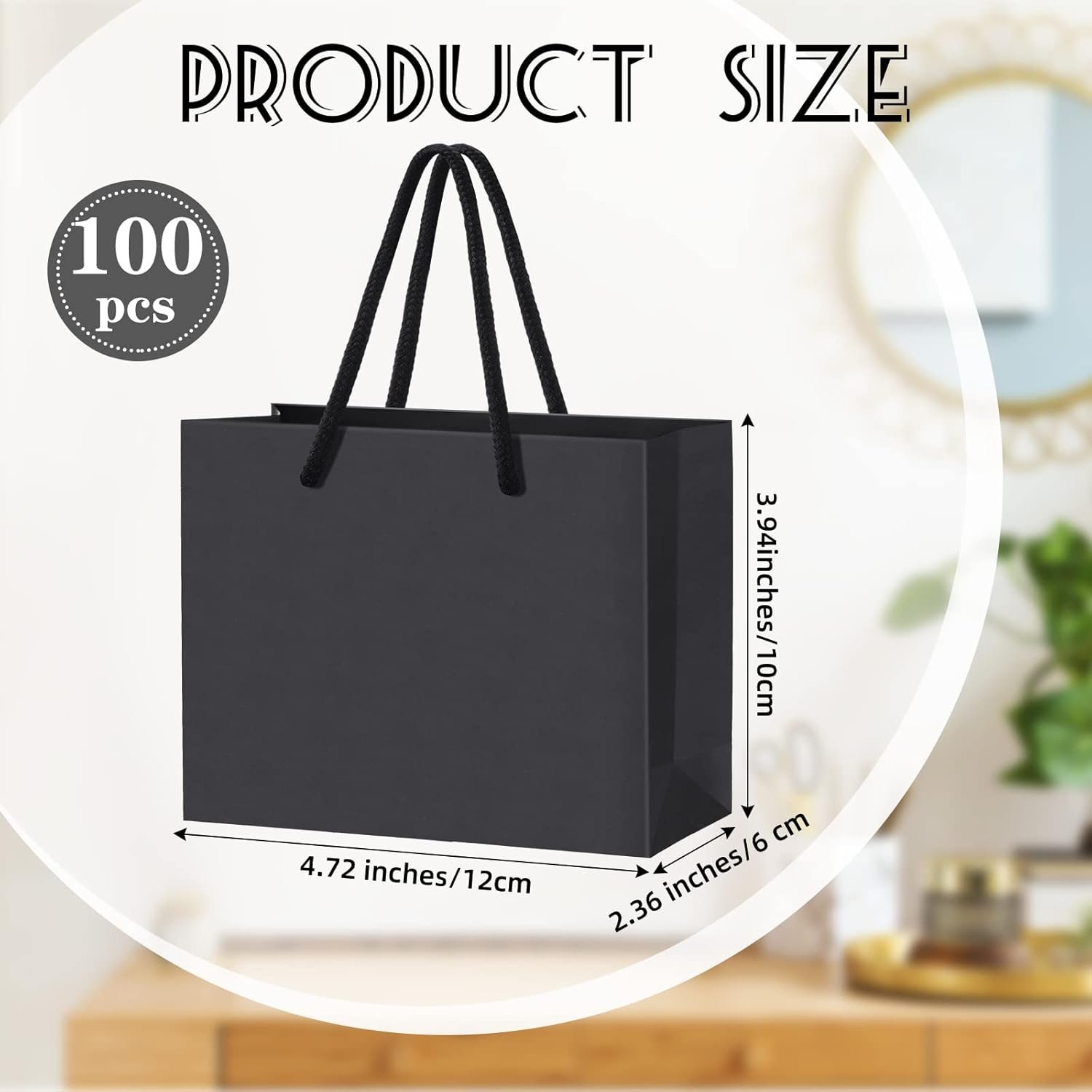 Marchio Bianco 100 Sacchetti Regalo Mini Neri Rinforzati con Manici 10x12x6 cm con Logo Personalizzato per Piccole Imprese Feste Matrimoni Regali San Valentino dal Fornitore Marchio Bianco 100 Sacchetti Regalo Mini Neri Rinforzati con Manici 10x12x6 cm con Logo Personalizzato per Piccole Imprese Feste Matrimoni Regali San Valentino dal Fornitore