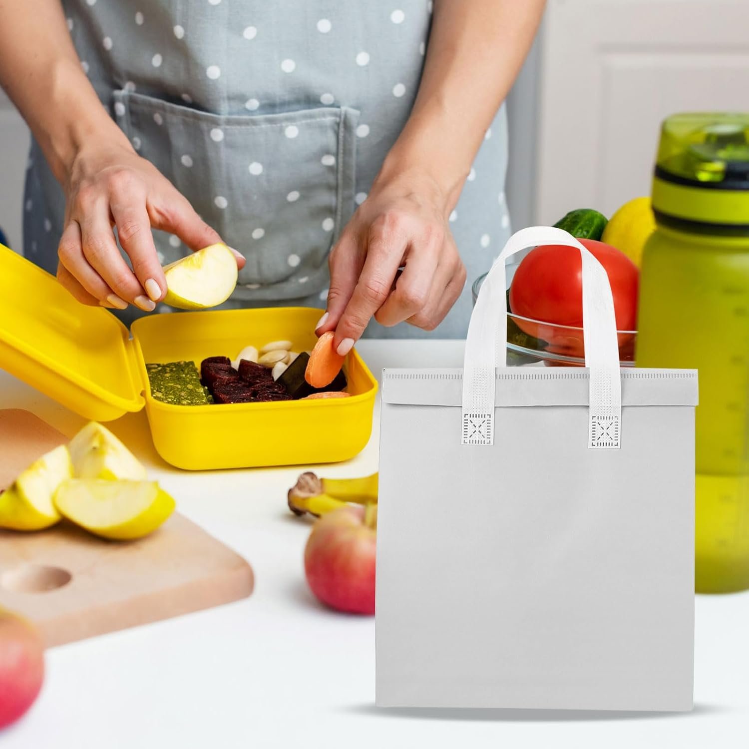 Borse Termiche Isolate con Logo Personalizzato per Asporto 25 Pezzi da Produttore 30 x 20 x 32 cm per Cibi Caldi Freddi Surgelati Marchio Bianco Multicolore