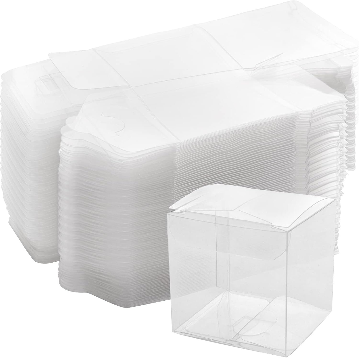Marchio Bianco 50 Pz Scatole Regalo in Plastica Trasparente 4 x 4 x 4 Pollici Logo Personalizzato per Favori Matrimonio Festa Baby Shower Ringraziamento Natale Fornitore