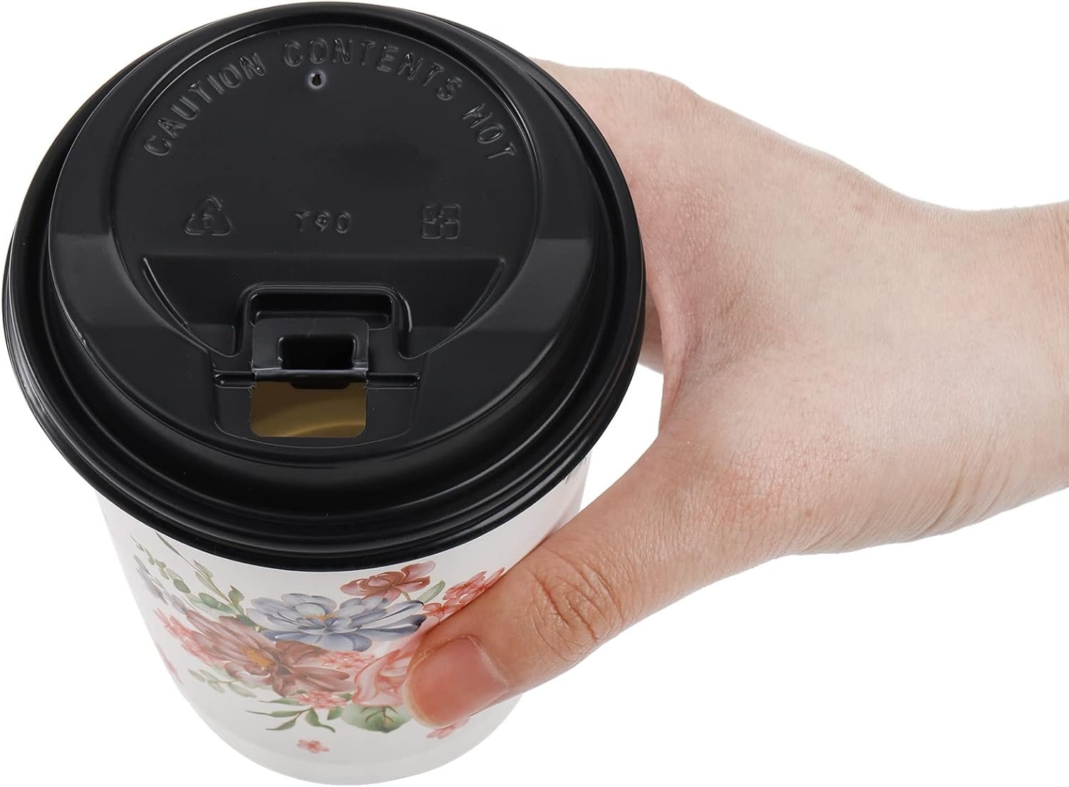 Marchio Bianco Tazze da Caffè Monouso 80 Pezzi con 100 Coperchi 12 Oz da Asporto con Logo Personalizzato Resistenti Isolanti per Ufficio Ricevimenti Nuziali Caffè Ghiacciato Design Floreale Fornitore
