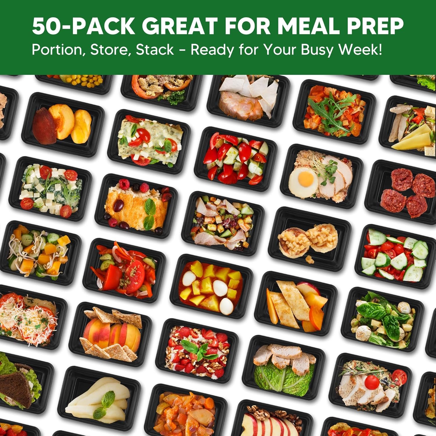 Produttore Contenitori Meal Prep con Logo Personalizzato Confezione da 50 38oz con Coperchi Senza BPA Riutilizzabili a Tenuta Stagna Adatti Microonde Lavastoviglie Congelatore Marchio Bianco Nero Produttore Contenitori Meal Prep con Logo Personalizzato Confezione da 50 38oz con Coperchi Senza BPA Riutilizzabili a Tenuta Stagna Adatti Microonde Lavastoviglie Congelatore Marchio Bianco Nero