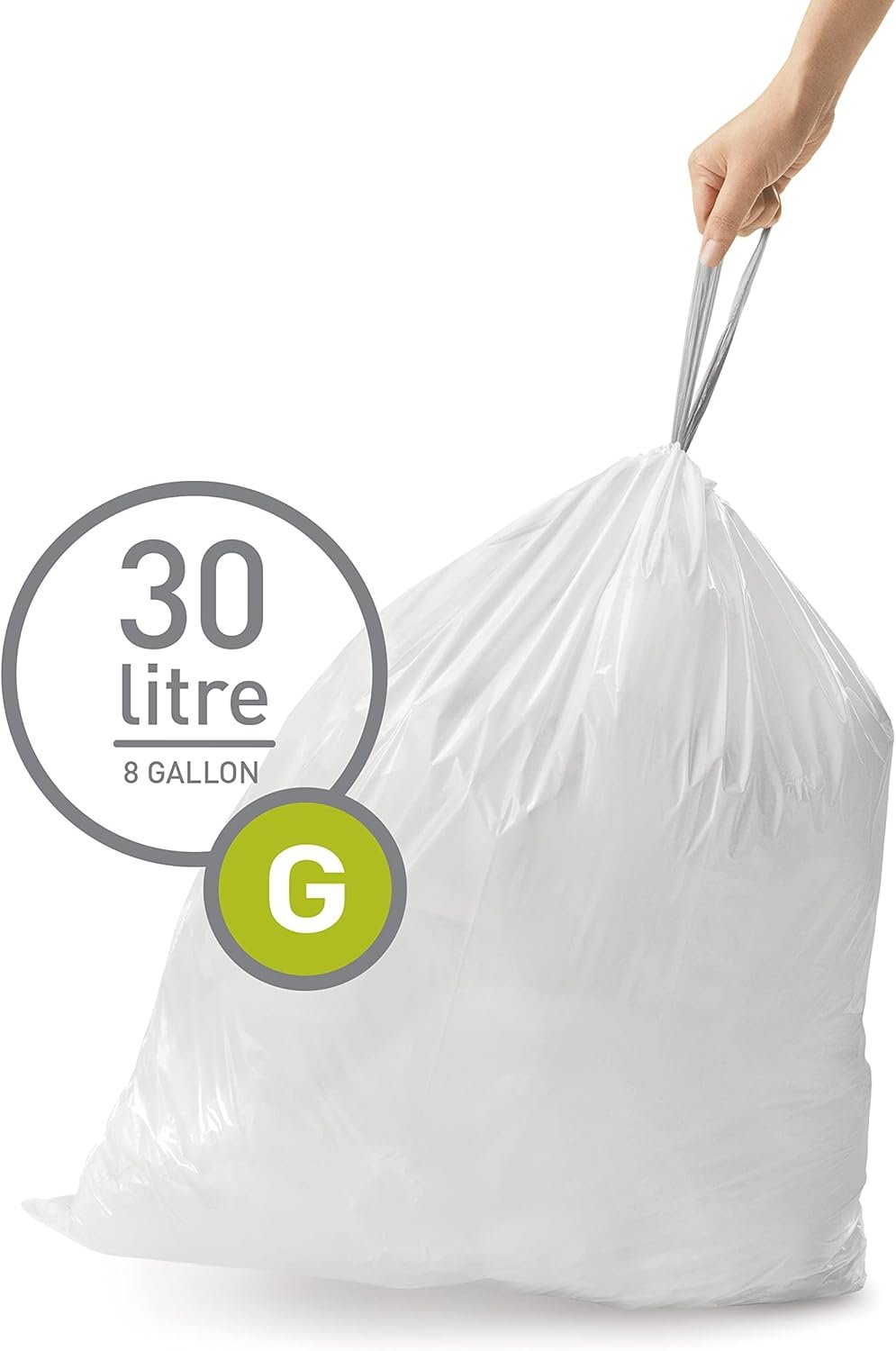 Logo Personalizzato Liner Su Misura Code G Sacchetti Rifiuti Coulisse Confezione Dispenser 100 Pezzi 30 Litri / 8 Galloni Marchio Bianco Produttore Bianchi