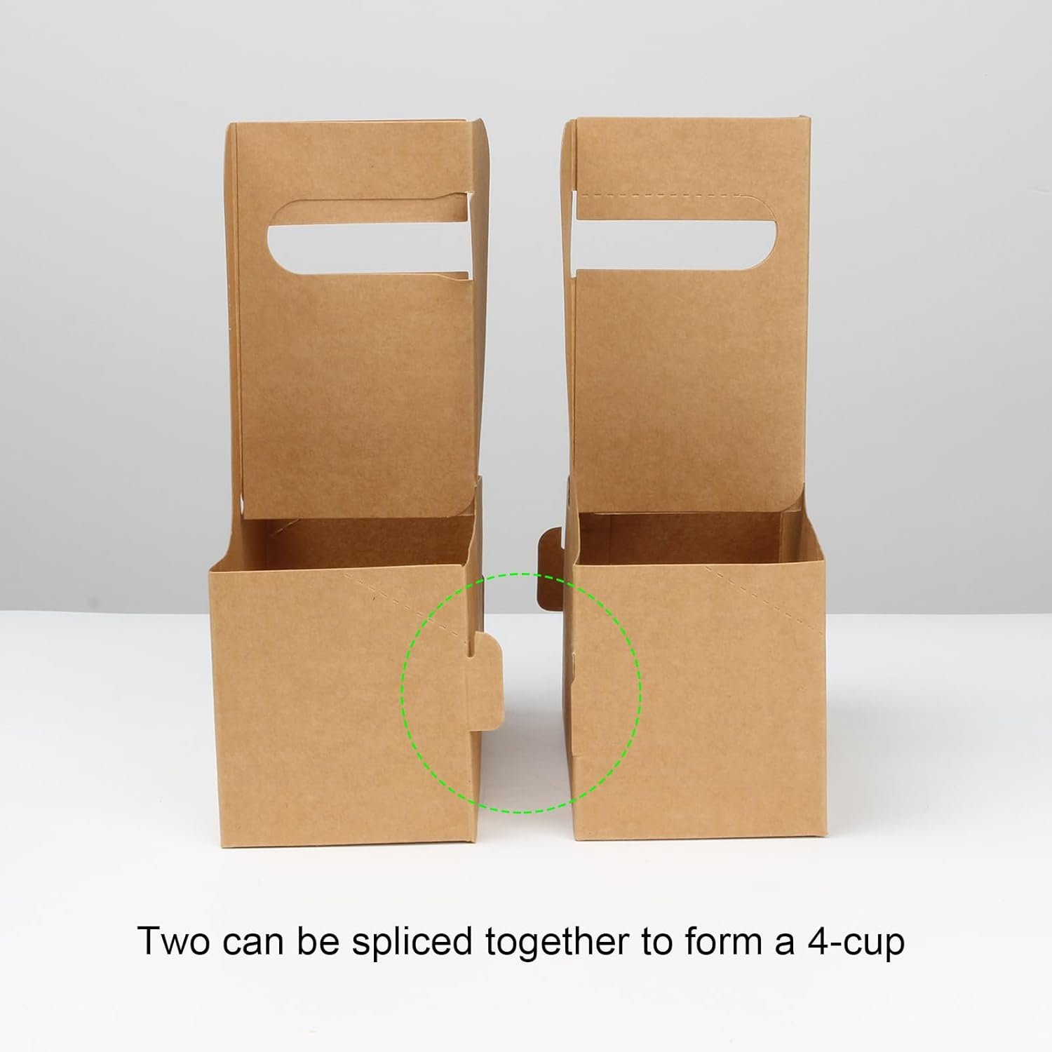 Logo Personalizzato Portabevande con Maniglia per 2 Tazze Cartone Kraft Usa e Getta 12-30 oz Confezione da 20 dal Produttore per Caffè da Asporto Bar Ristoranti Marchio Bianco